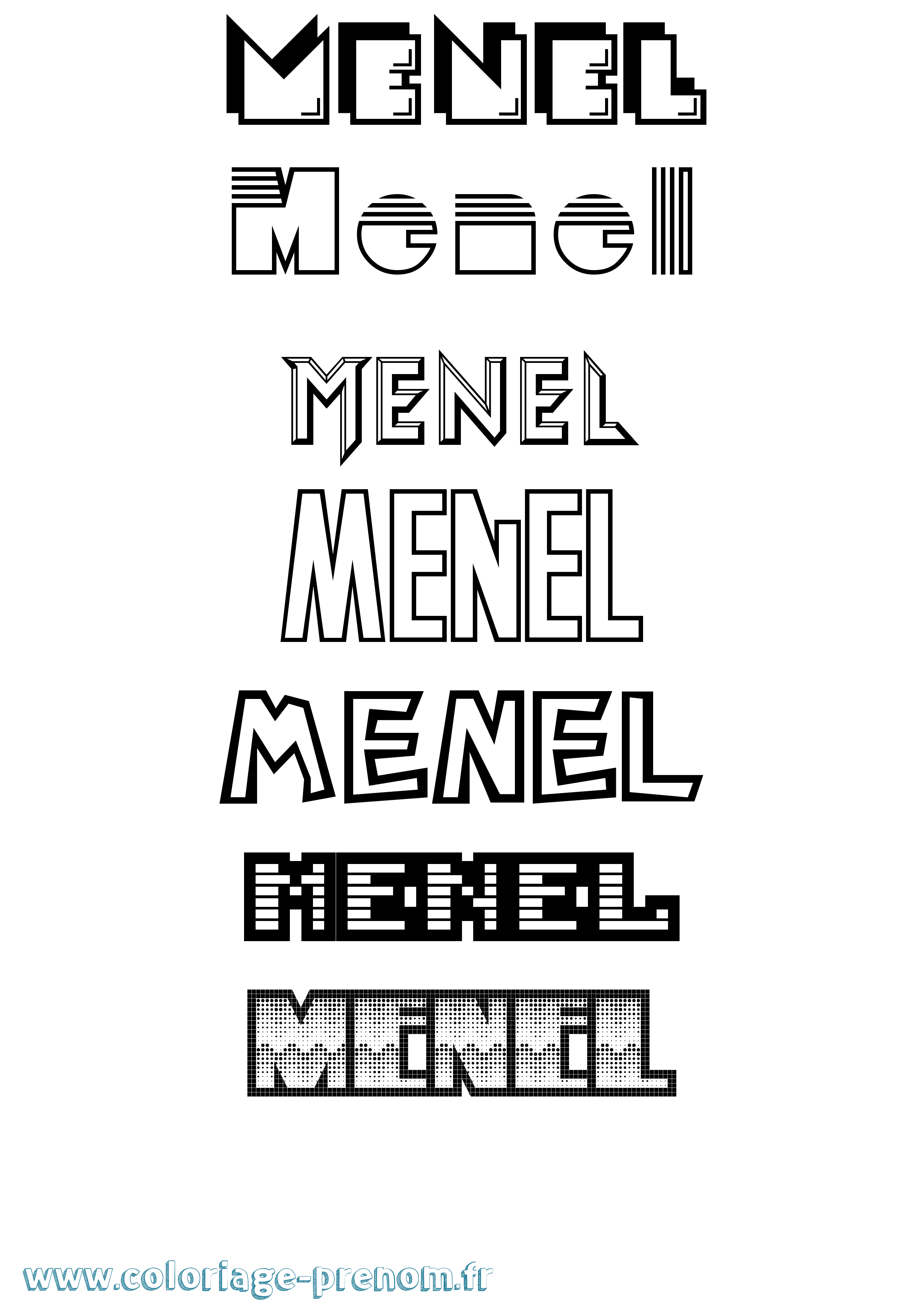 Coloriage Menel Jeux Vidéos Coloriage prénom Menel Jeux Vidéos