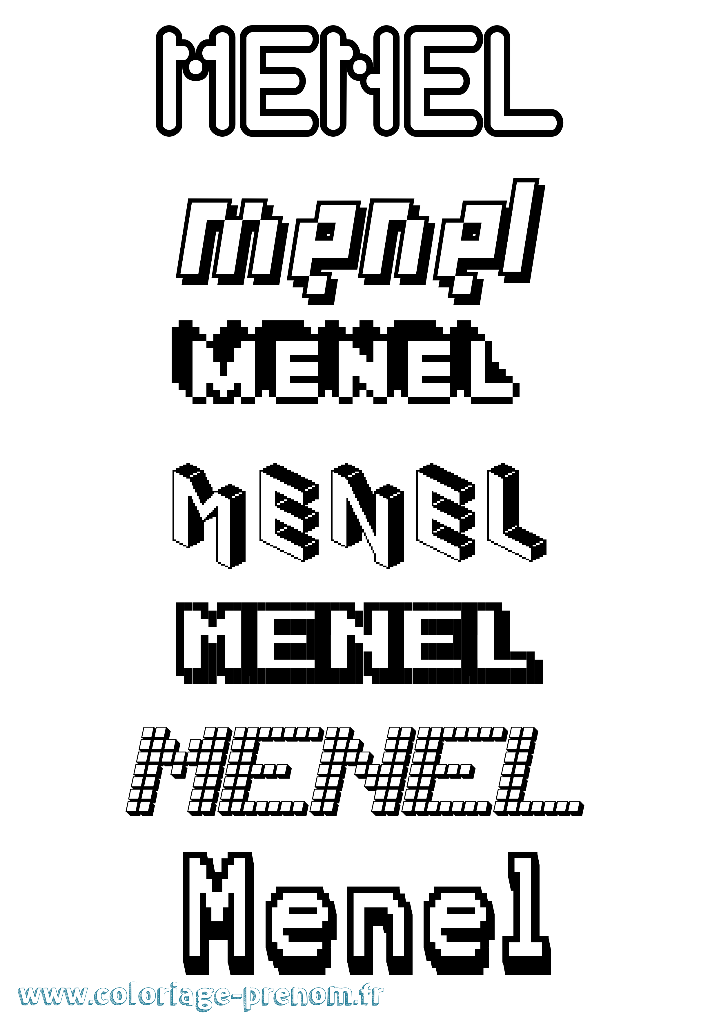 Coloriage Menel Pixel Coloriage prénom Menel Pixel