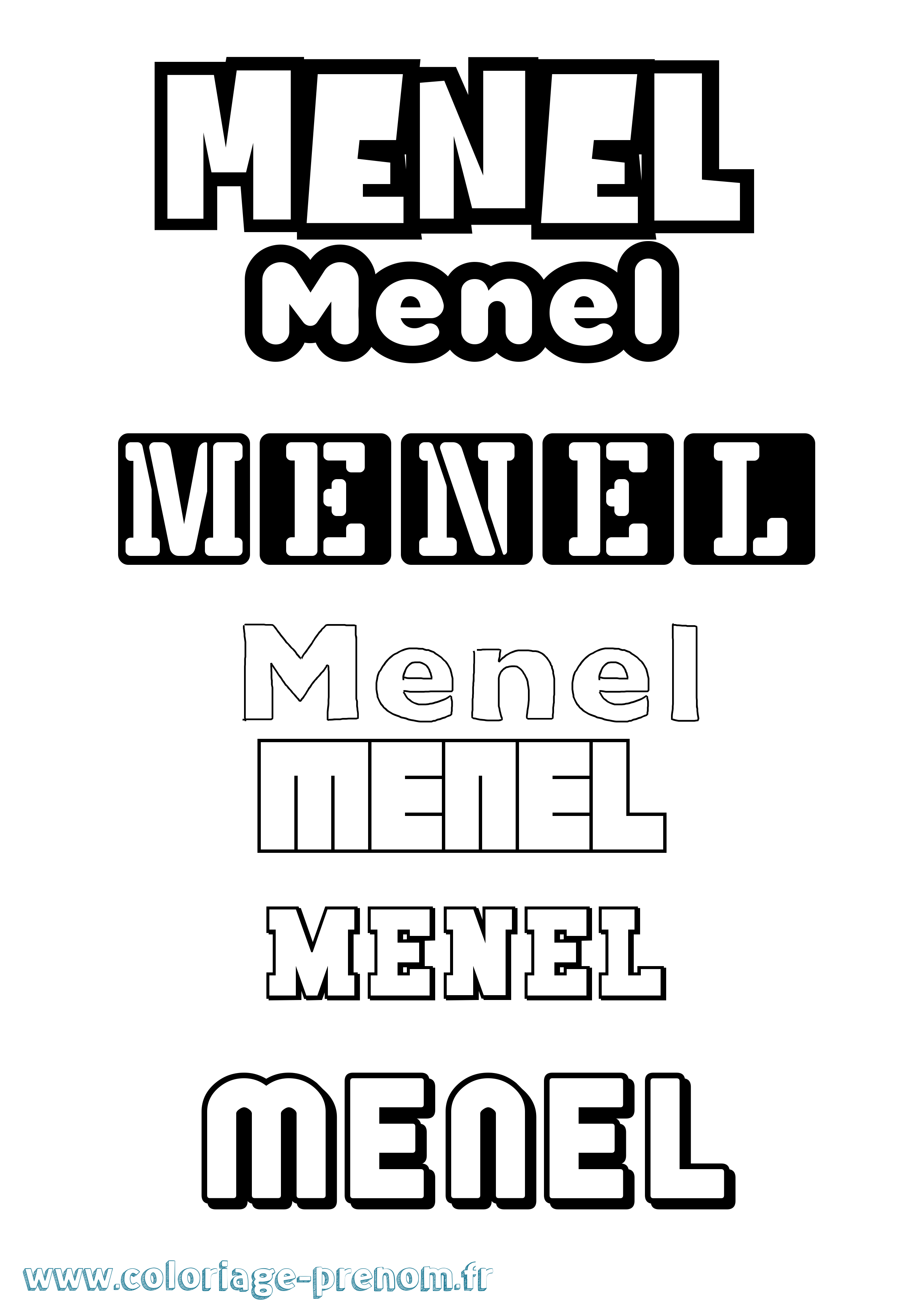 Coloriage Menel Simple Coloriage prénom Menel Simple