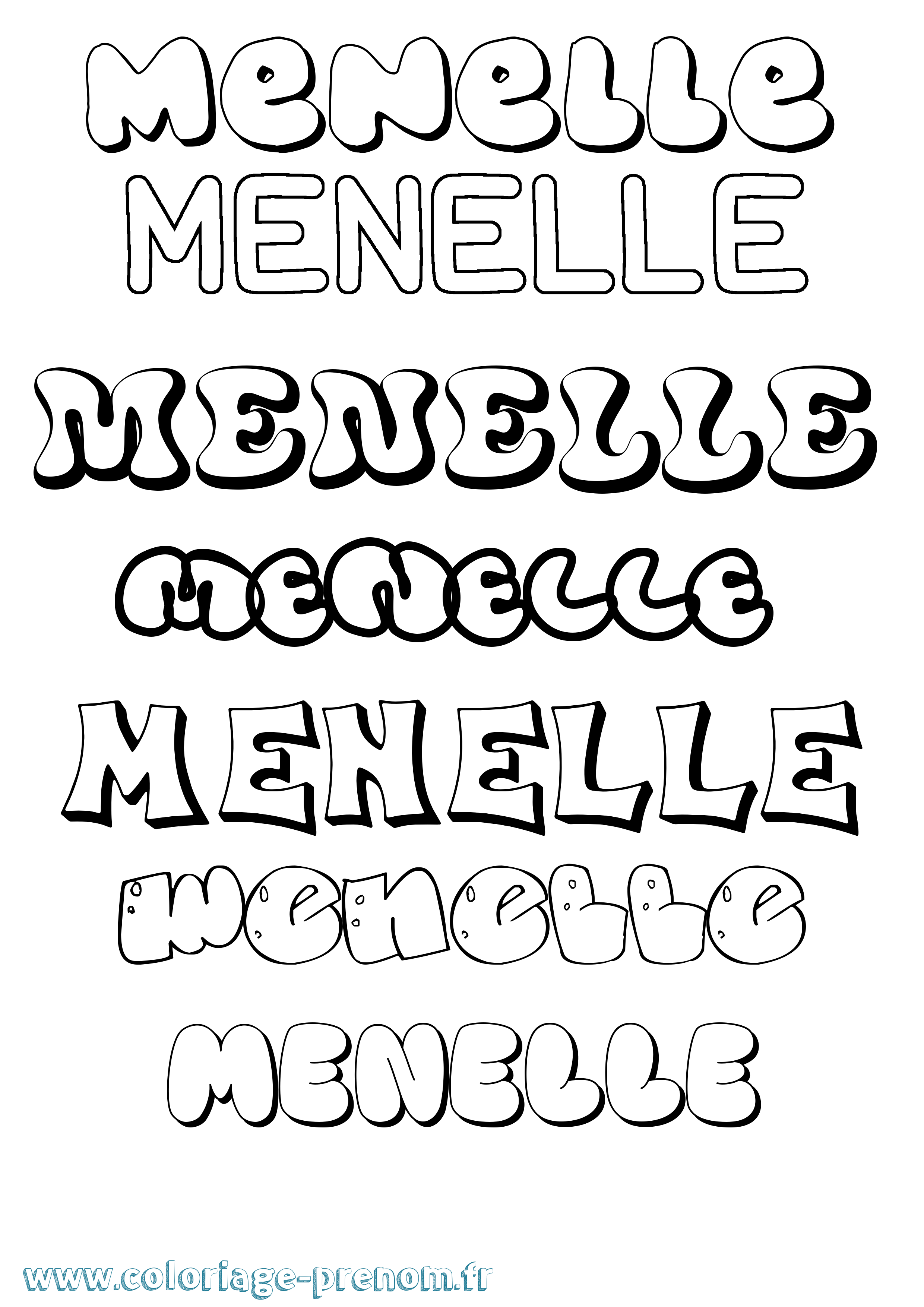 Coloriage Menelle Bubble Coloriage prénom Menelle Bubble