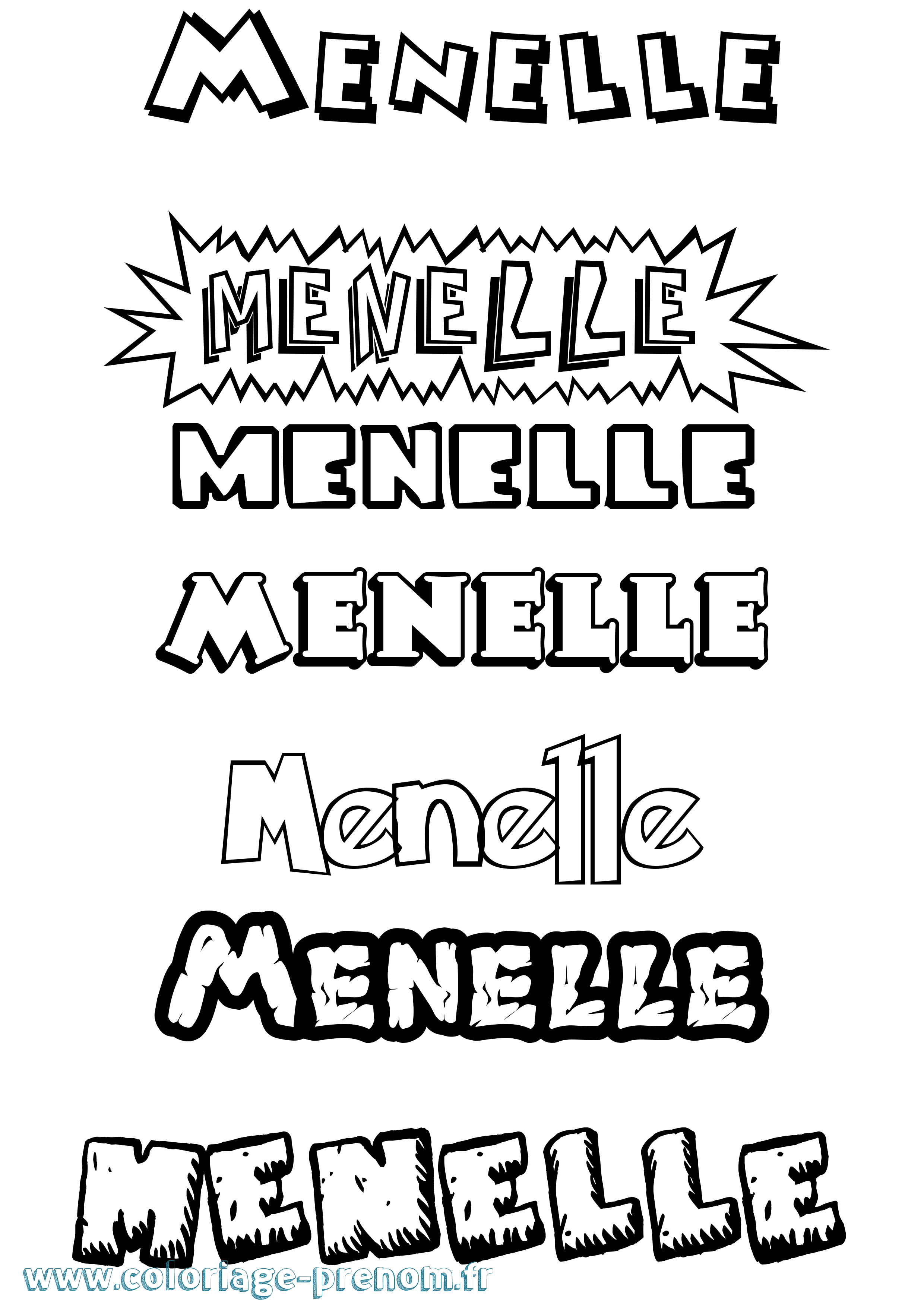 Coloriage Menelle Dessin Animé Coloriage prénom Menelle Dessin Animé