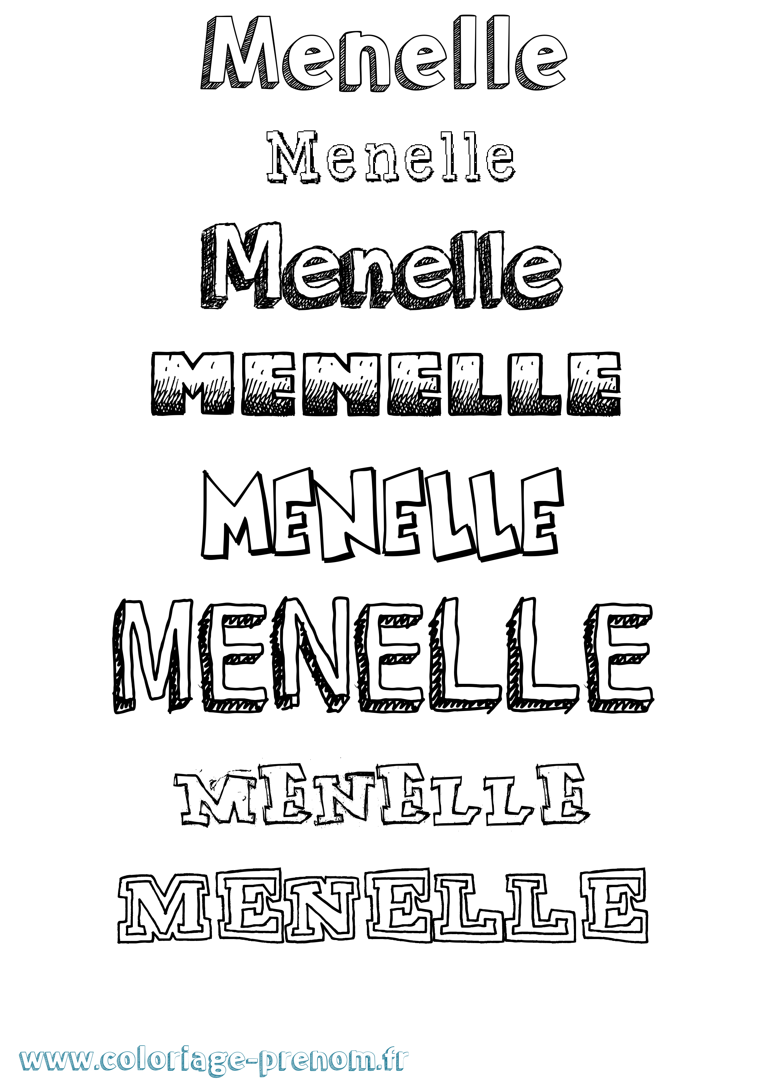 Coloriage Menelle Dessiné Coloriage prénom Menelle Dessiné