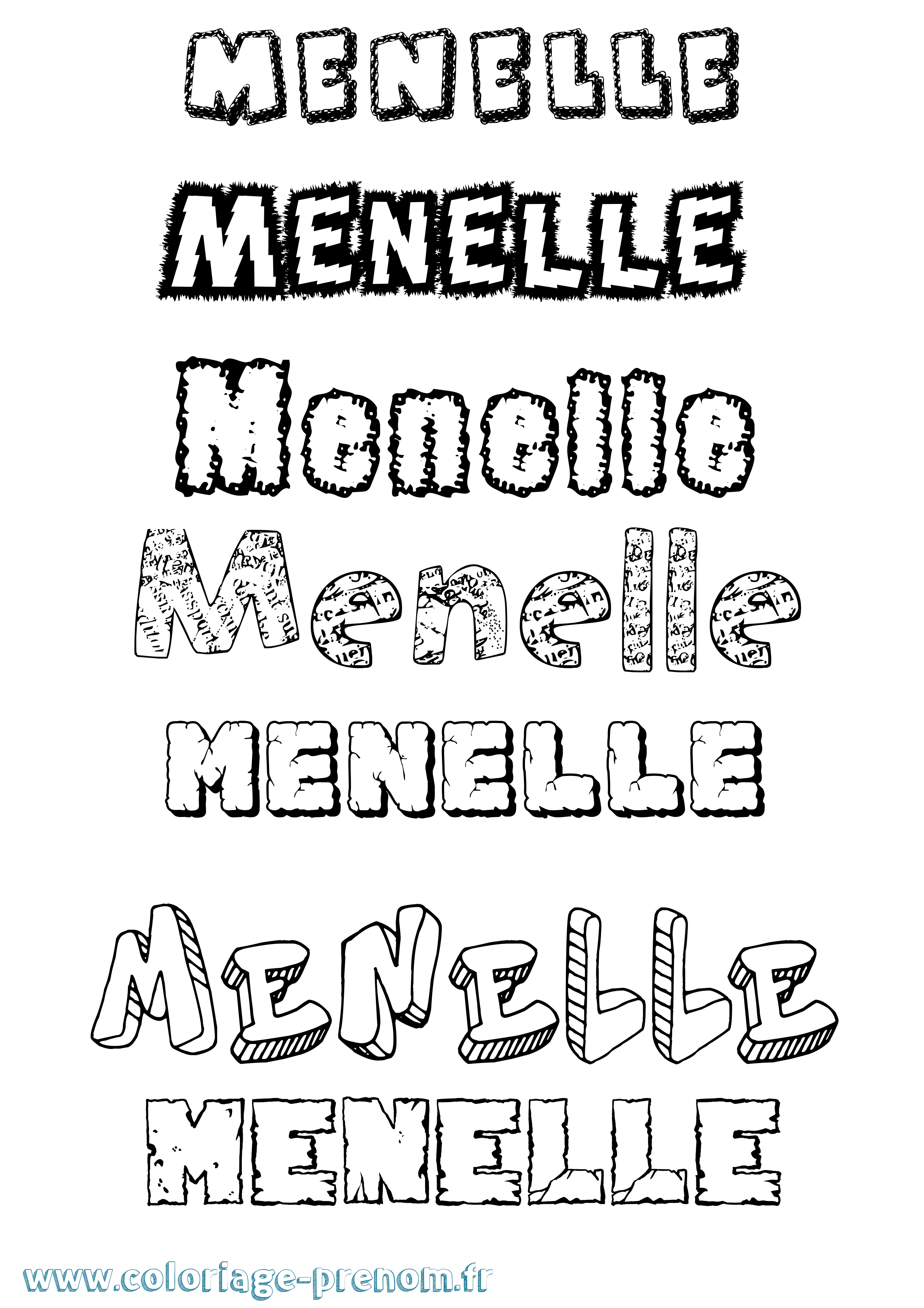 Coloriage Menelle Destructuré Coloriage prénom Menelle Destructuré