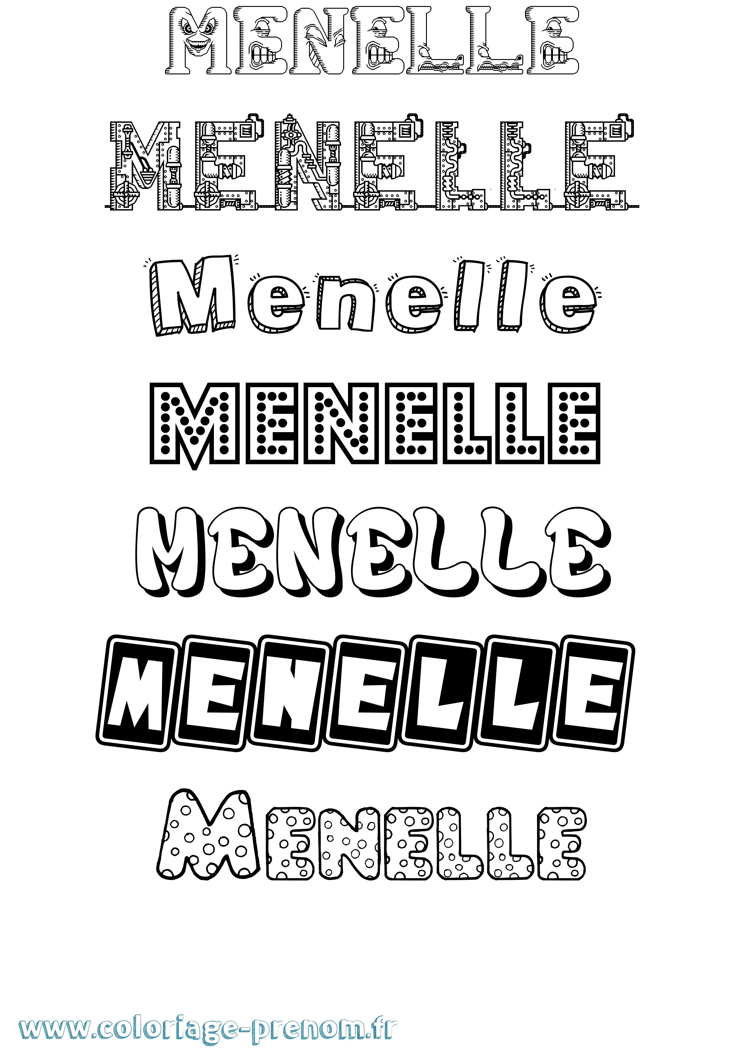 Coloriage Menelle Fun Coloriage prénom Menelle Fun