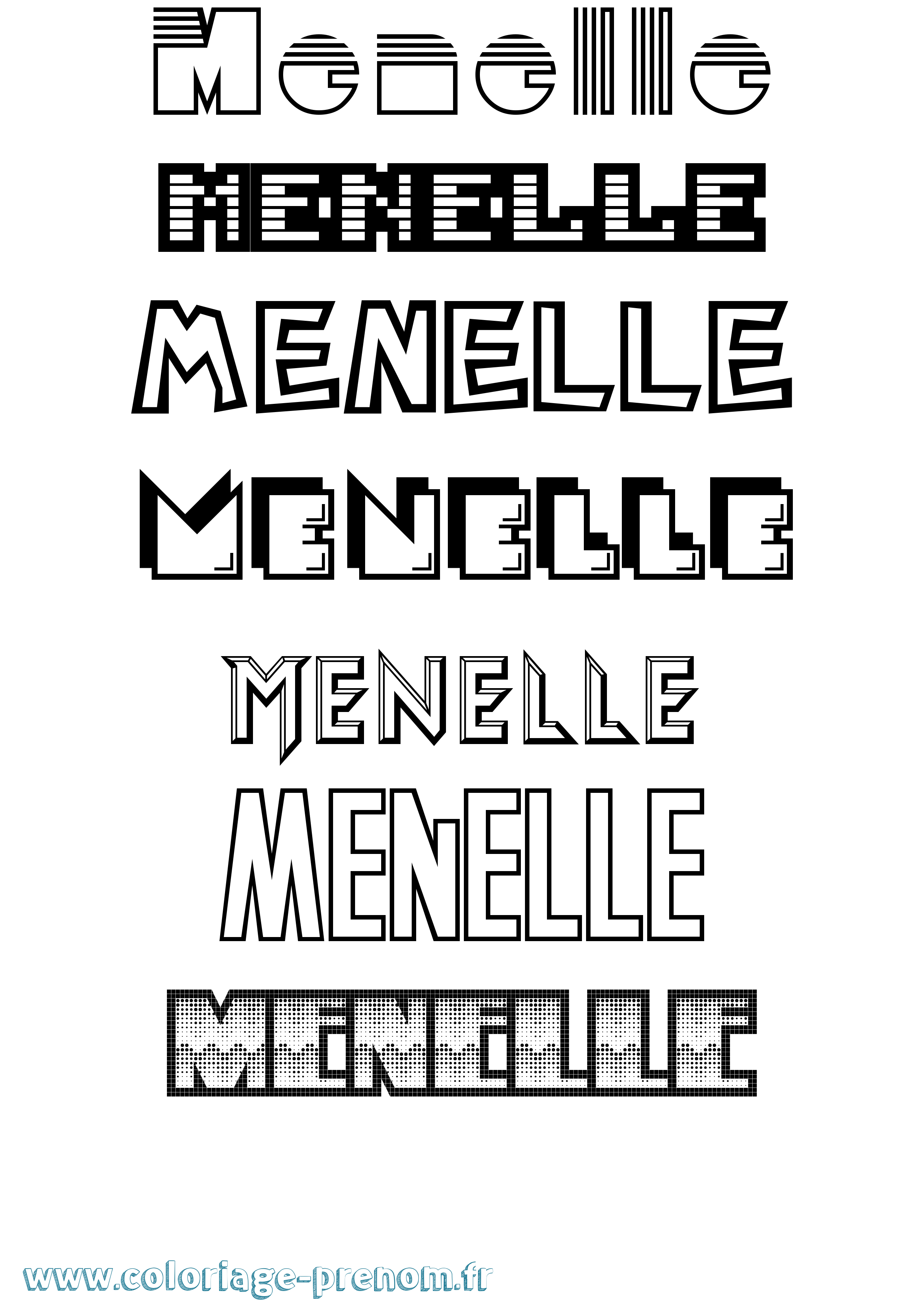 Coloriage Menelle Jeux Vidéos Coloriage prénom Menelle Jeux Vidéos