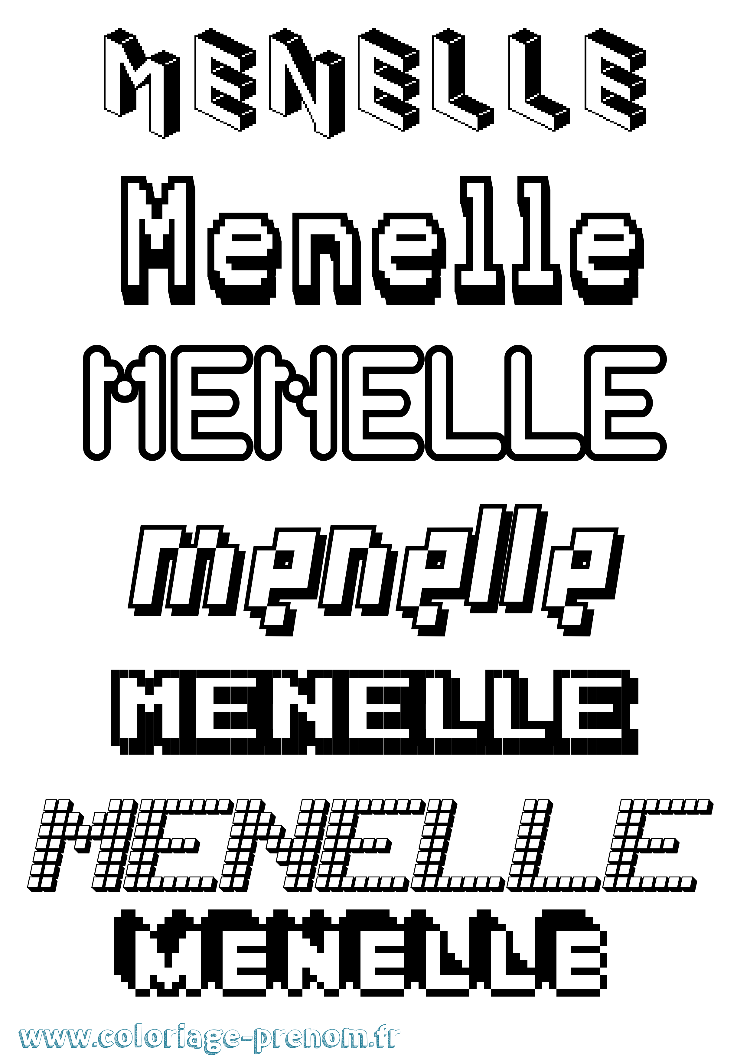 Coloriage Menelle Pixel Coloriage prénom Menelle Pixel