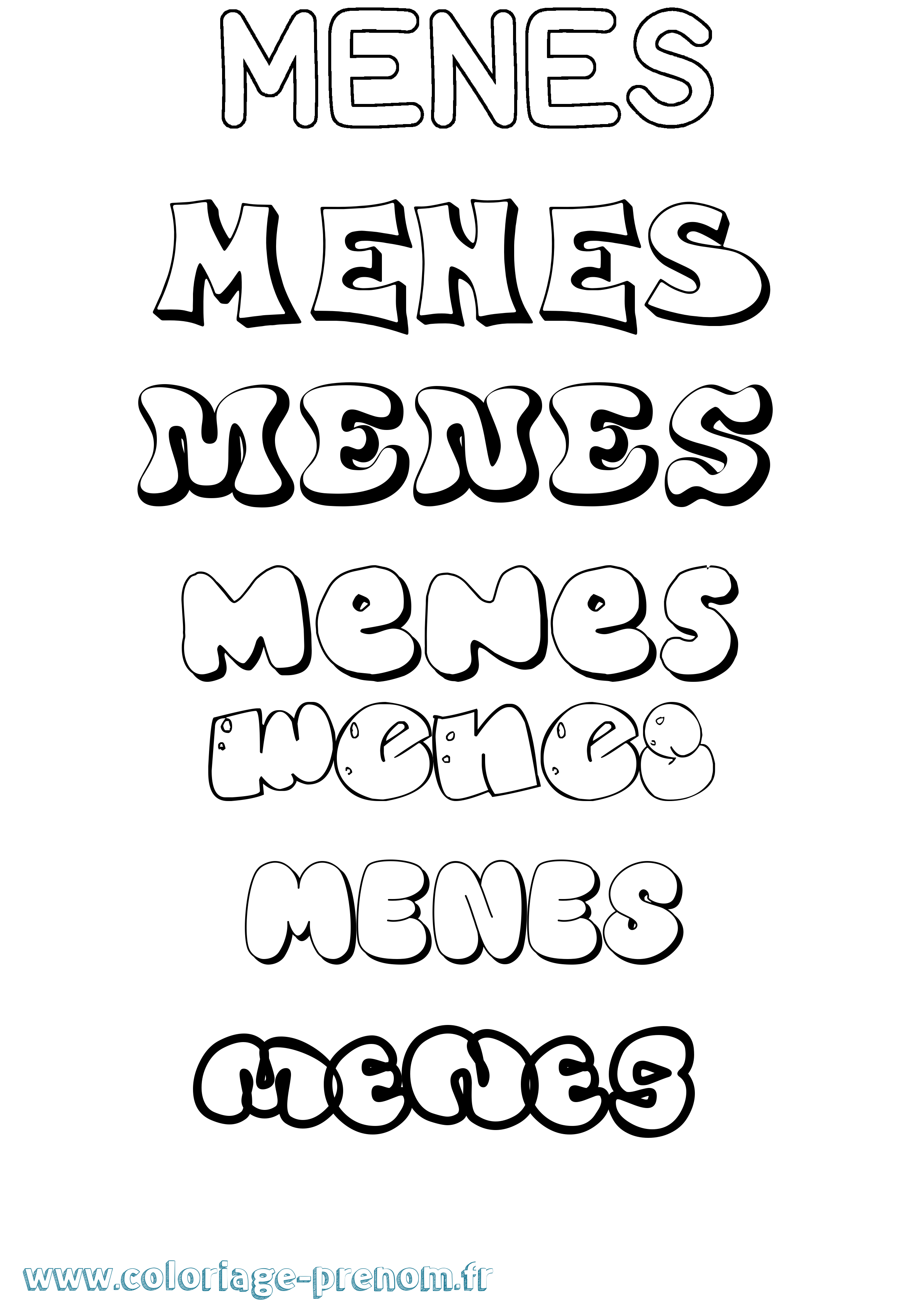 Coloriage Menes Bubble Coloriage prénom Menes Bubble