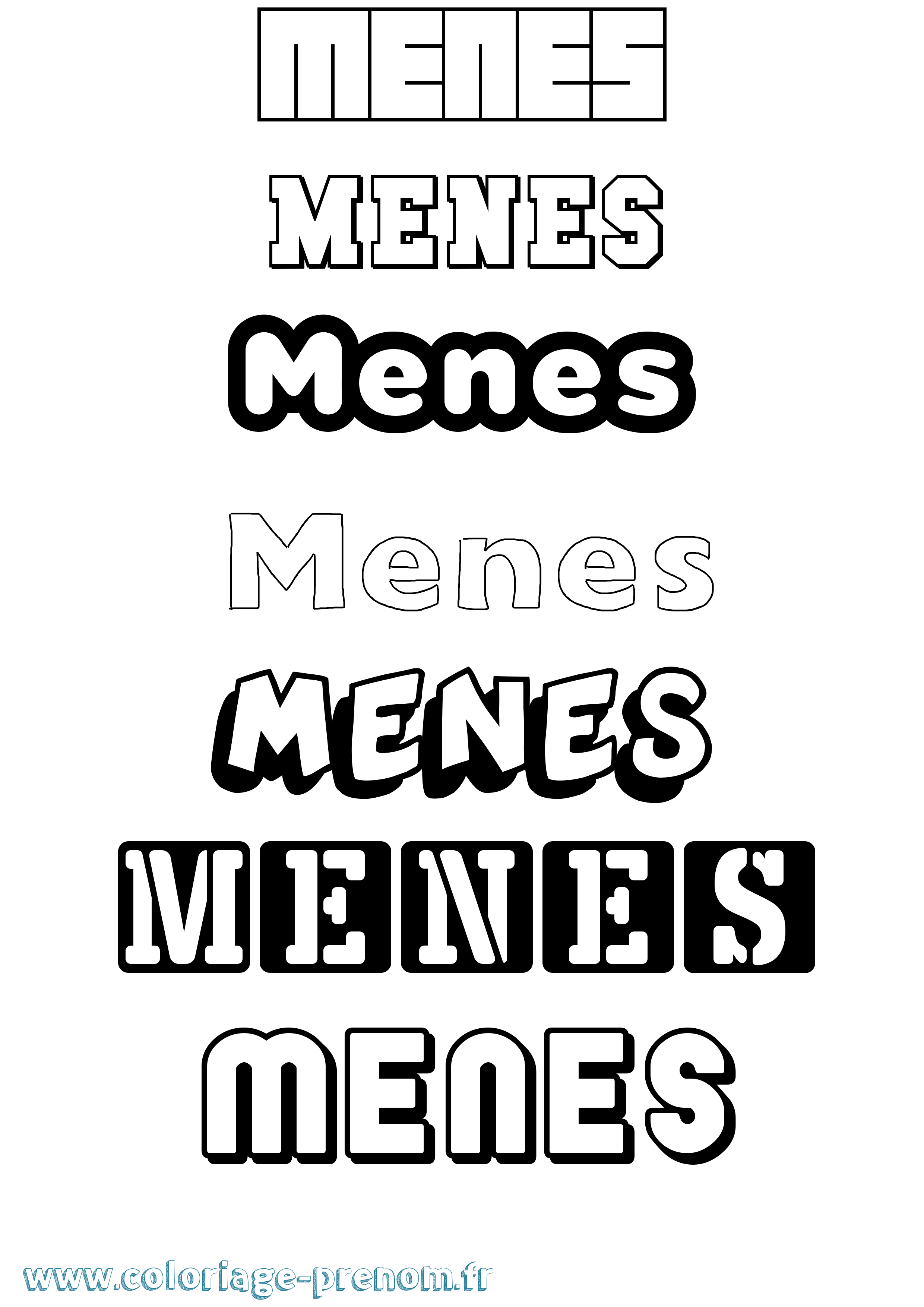 Coloriage Menes Simple Coloriage prénom Menes Simple