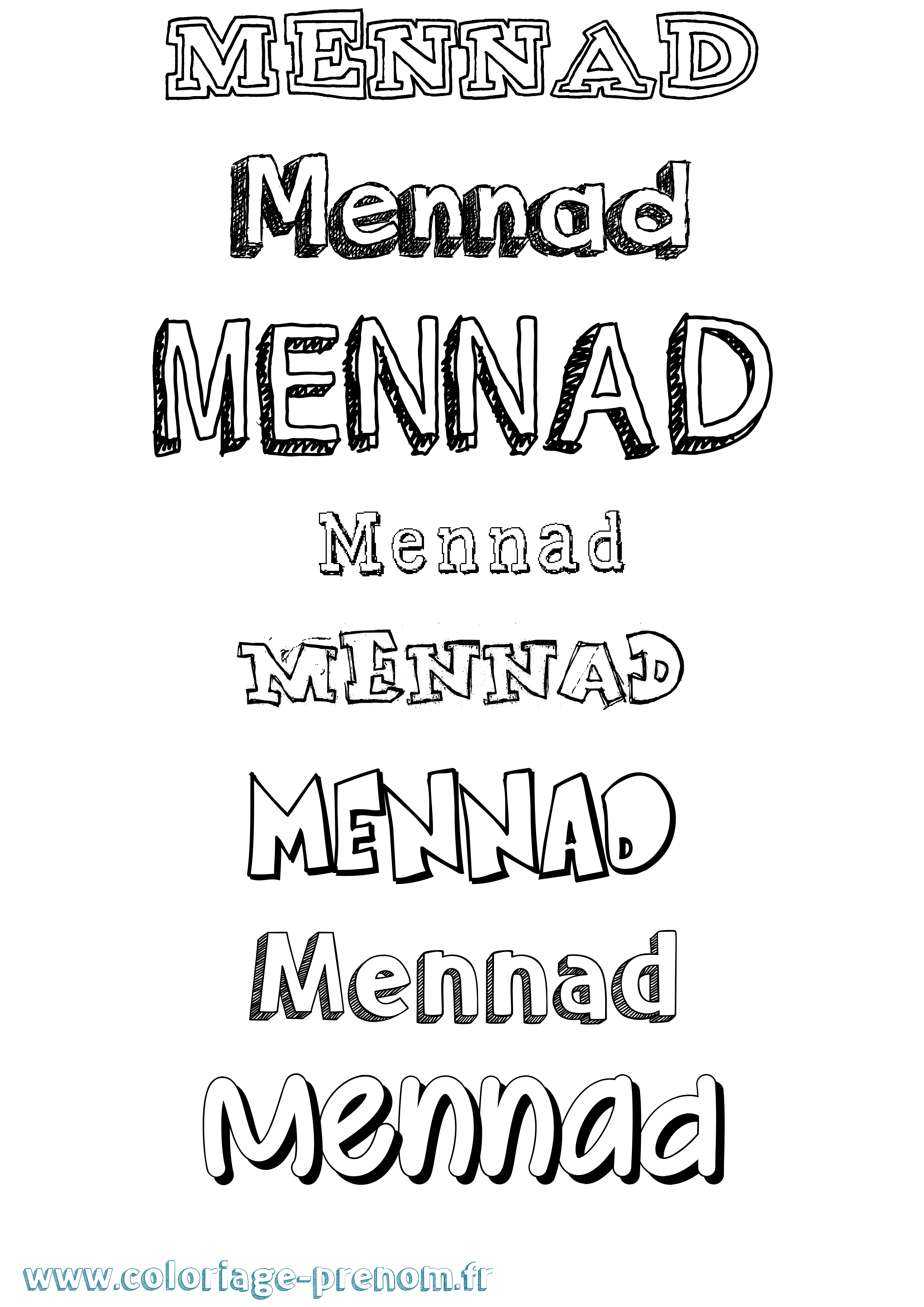Coloriage Mennad Dessiné Coloriage prénom Mennad Dessiné
