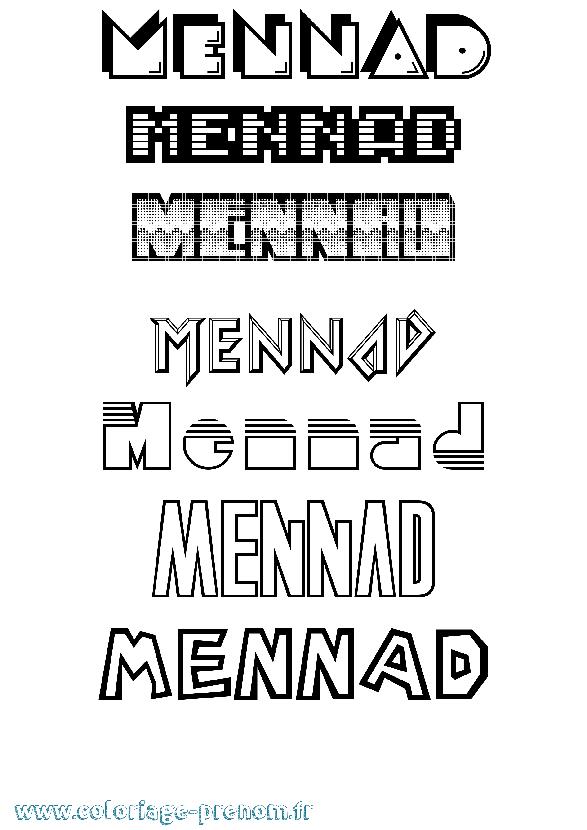 Coloriage Mennad Jeux Vidéos Coloriage prénom Mennad Jeux Vidéos