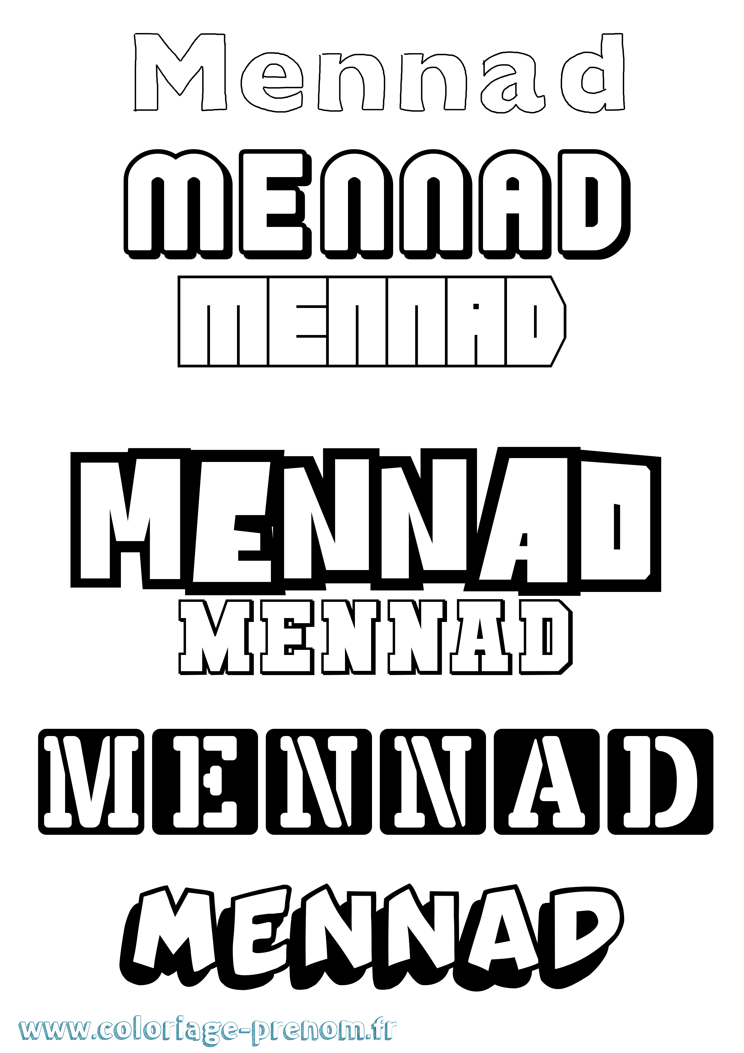 Coloriage Mennad Simple Coloriage prénom Mennad Simple