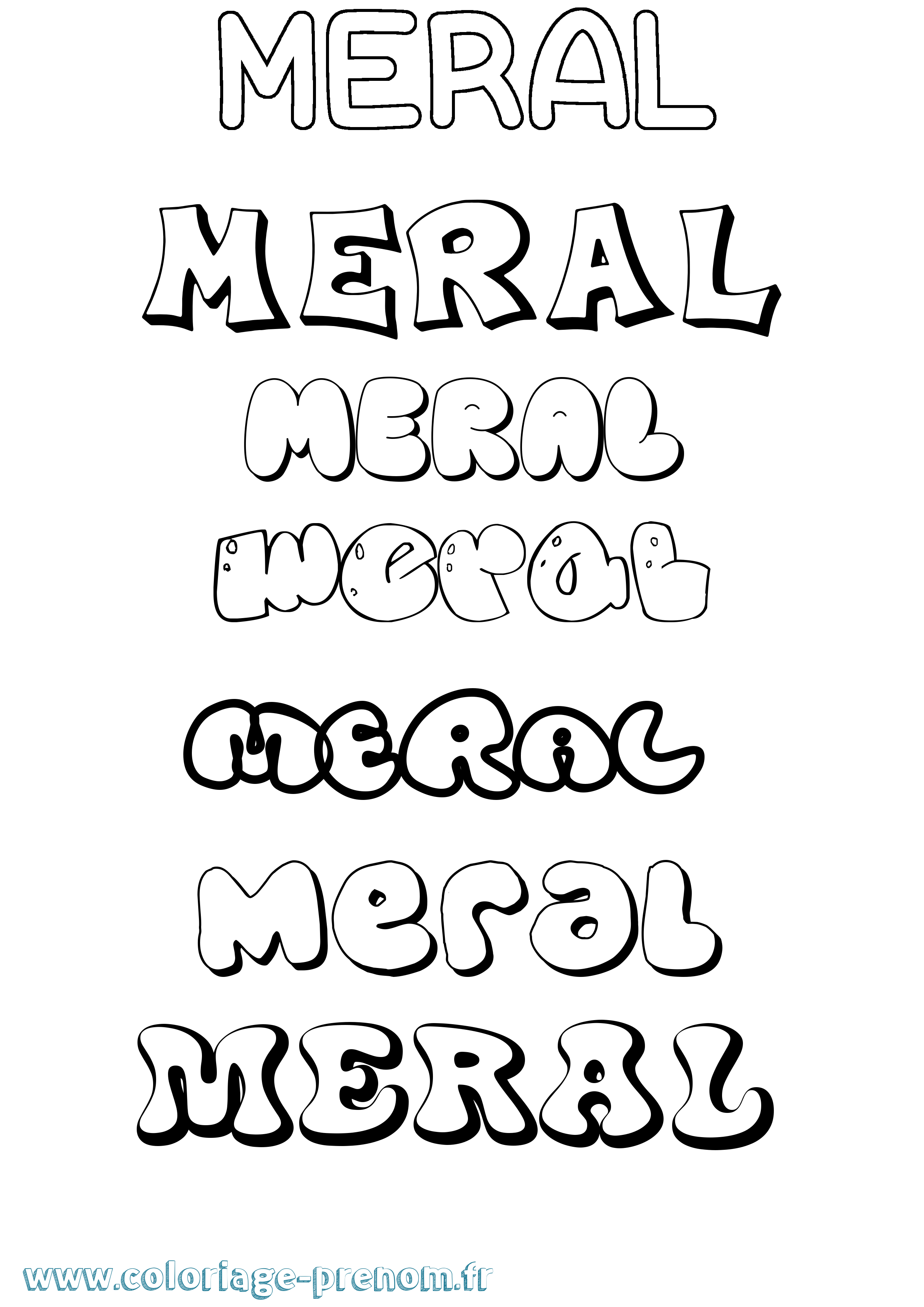 Coloriage Meral Bubble Coloriage prénom Meral Bubble