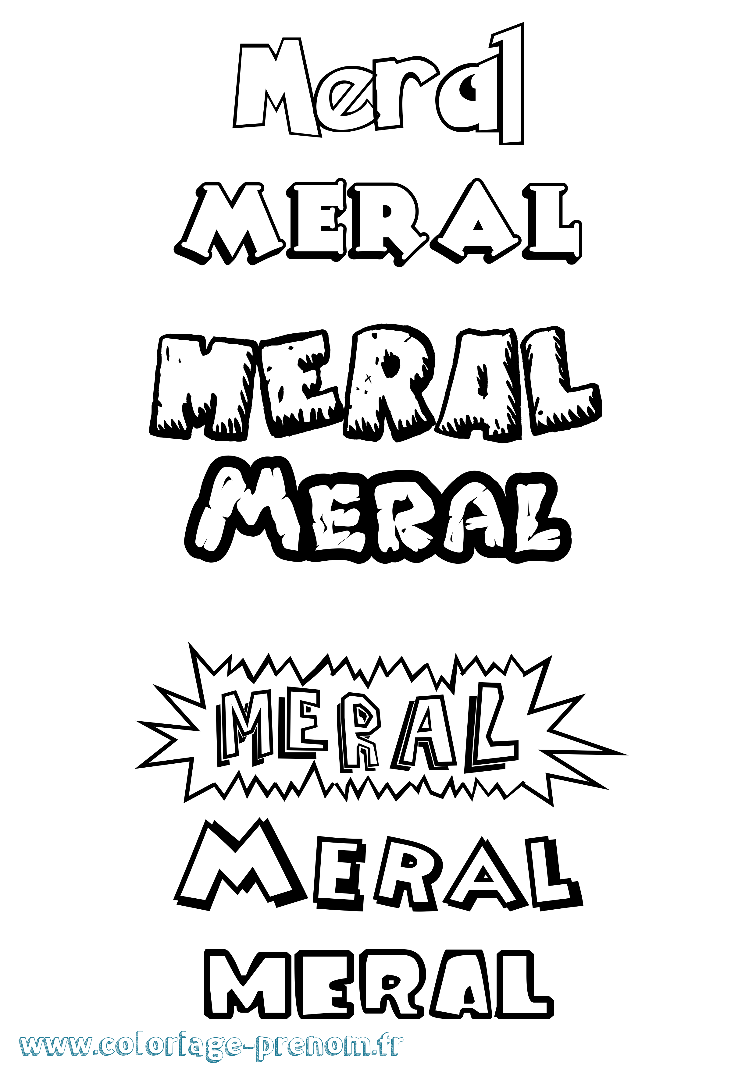 Coloriage Meral Dessin Animé Coloriage prénom Meral Dessin Animé