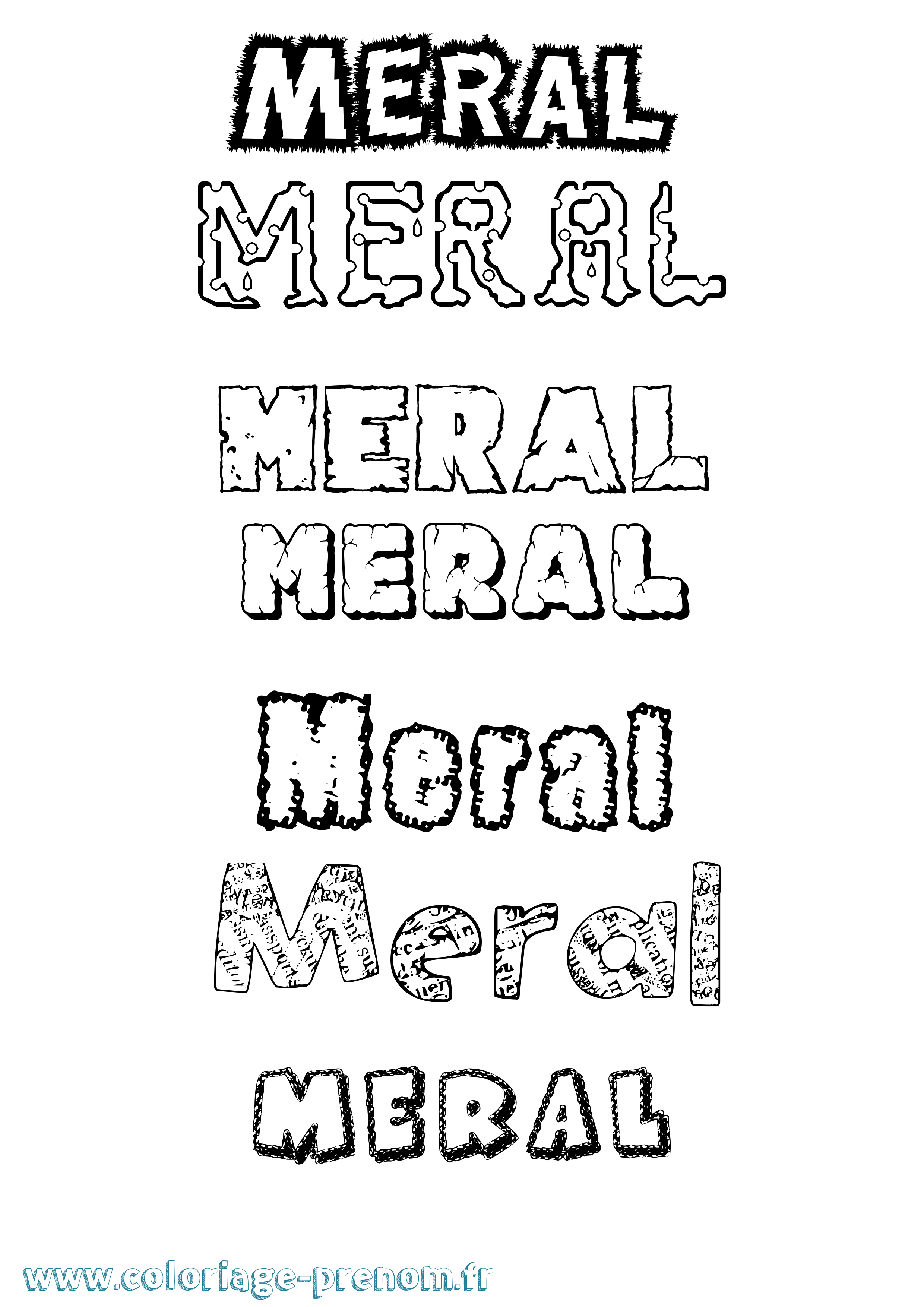 Coloriage Meral Destructuré Coloriage prénom Meral Destructuré