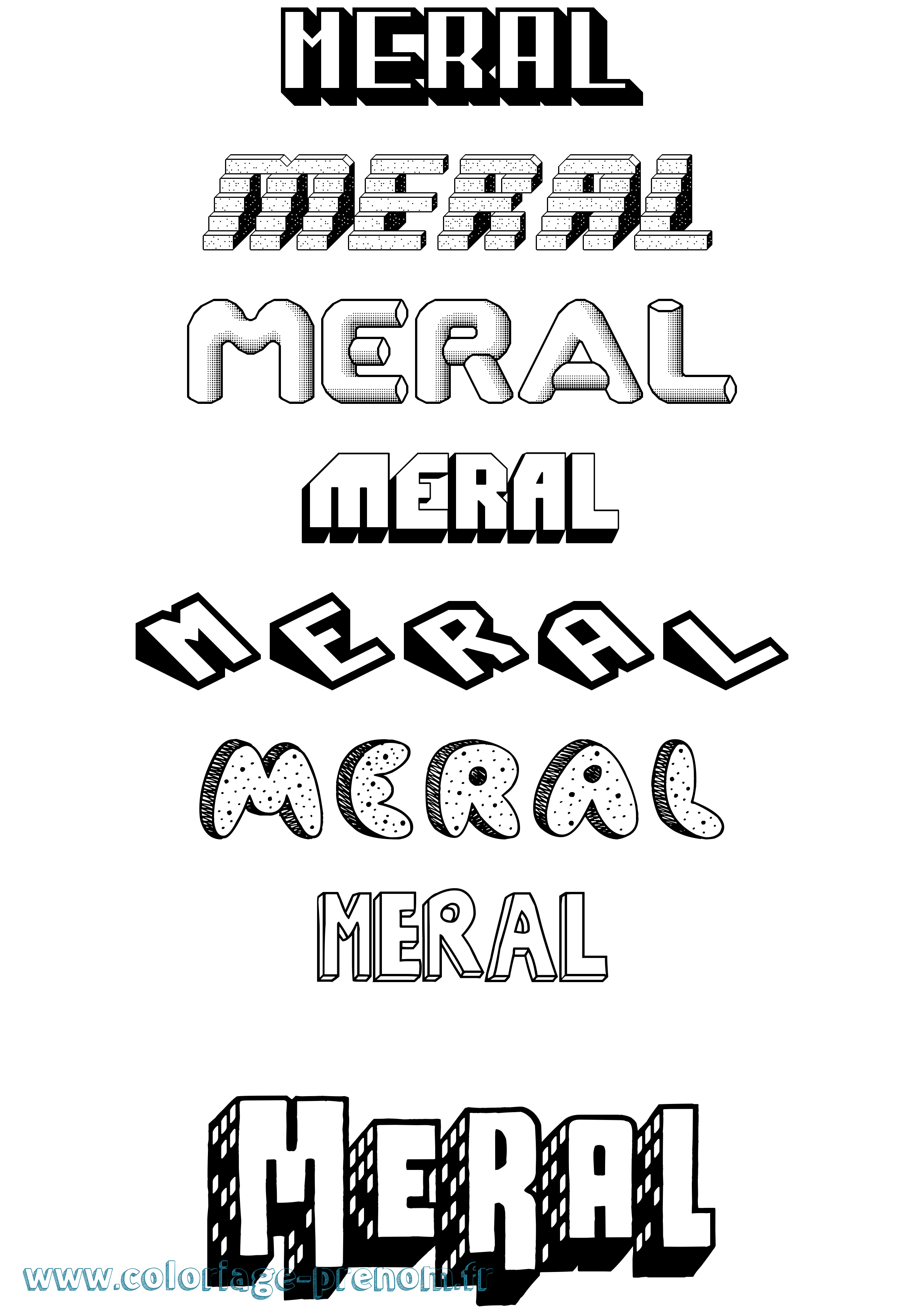Coloriage Meral Effet 3D Coloriage prénom Meral Effet 3D