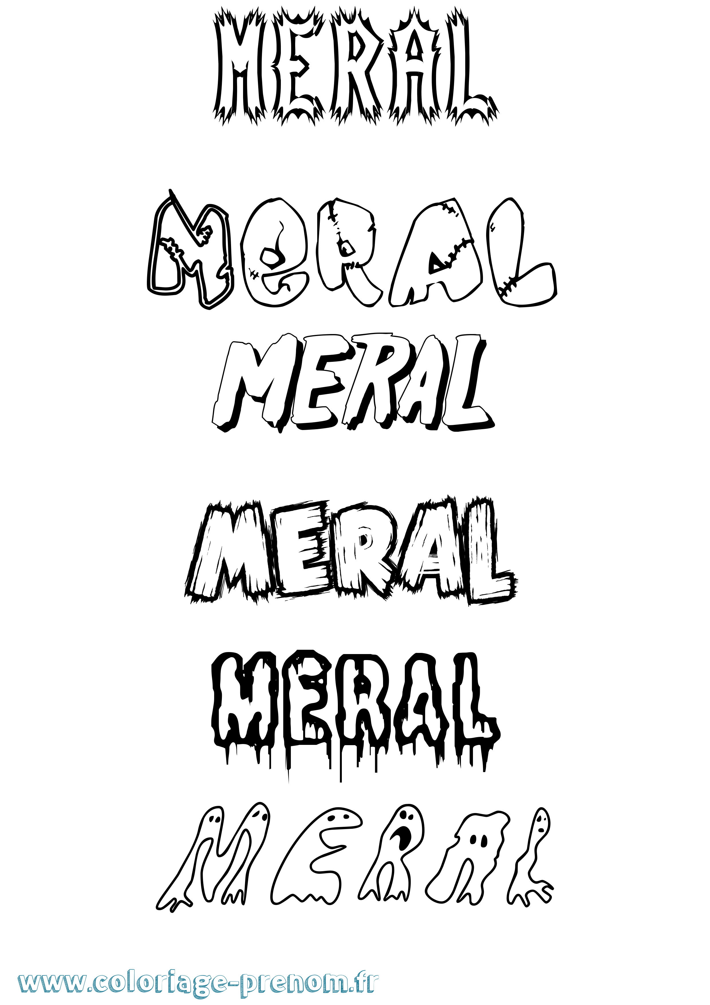 Coloriage Meral Frisson Coloriage prénom Meral Frisson
