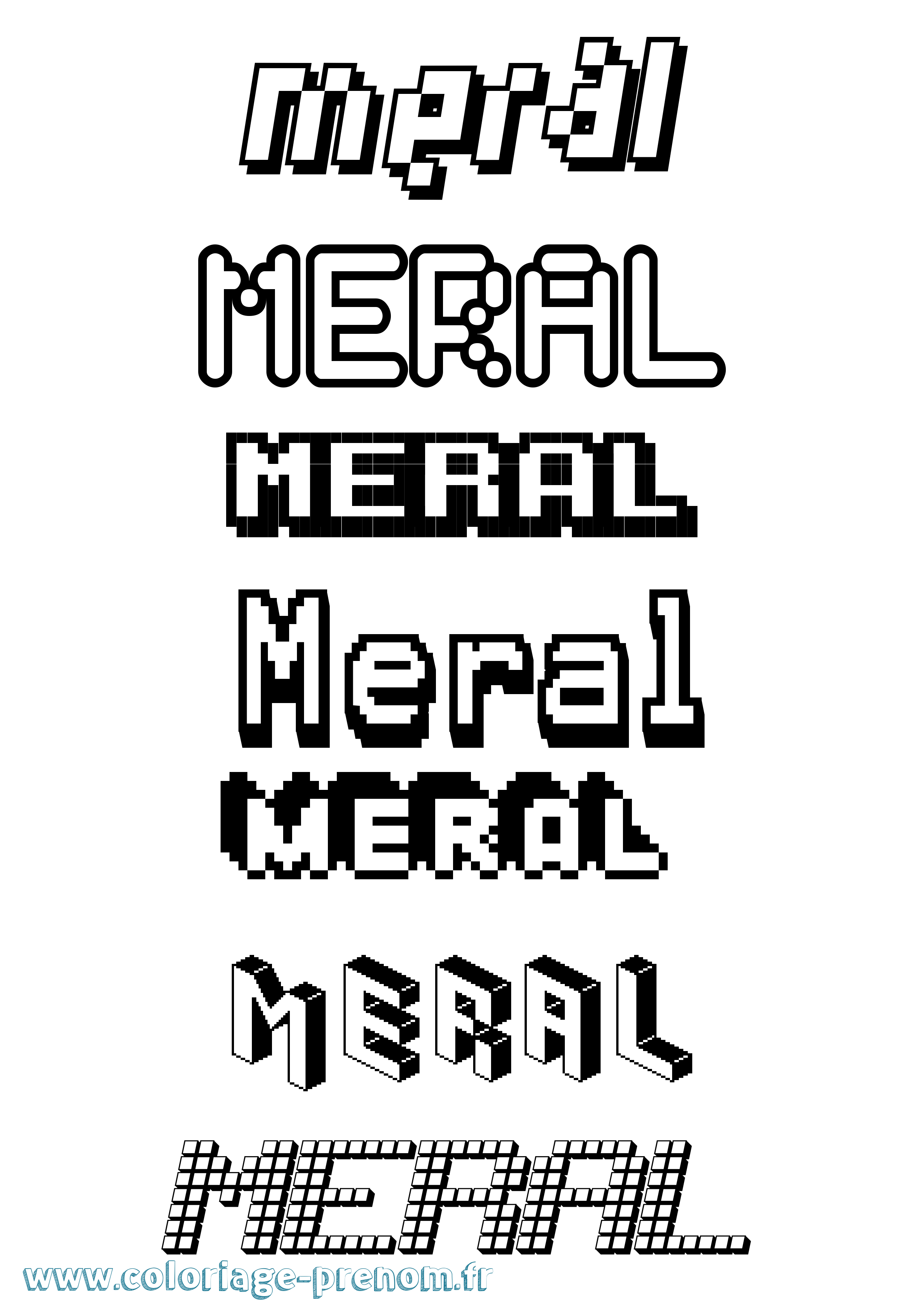 Coloriage Meral Pixel Coloriage prénom Meral Pixel