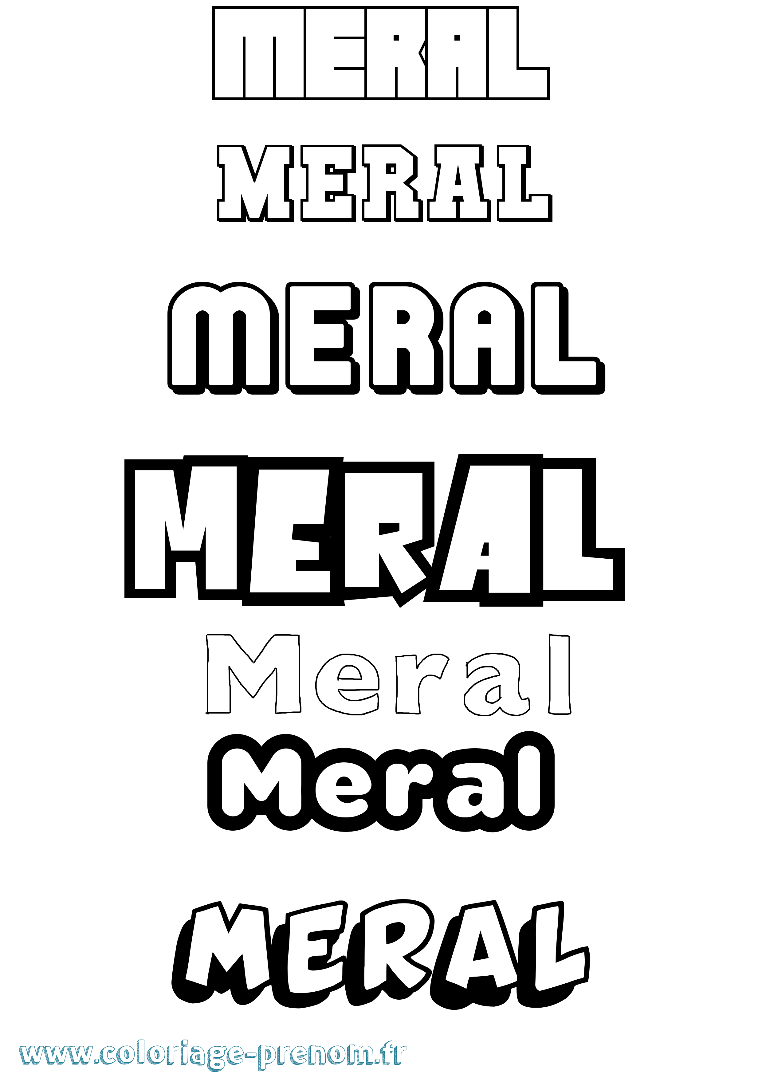 Coloriage Meral Simple Coloriage prénom Meral Simple