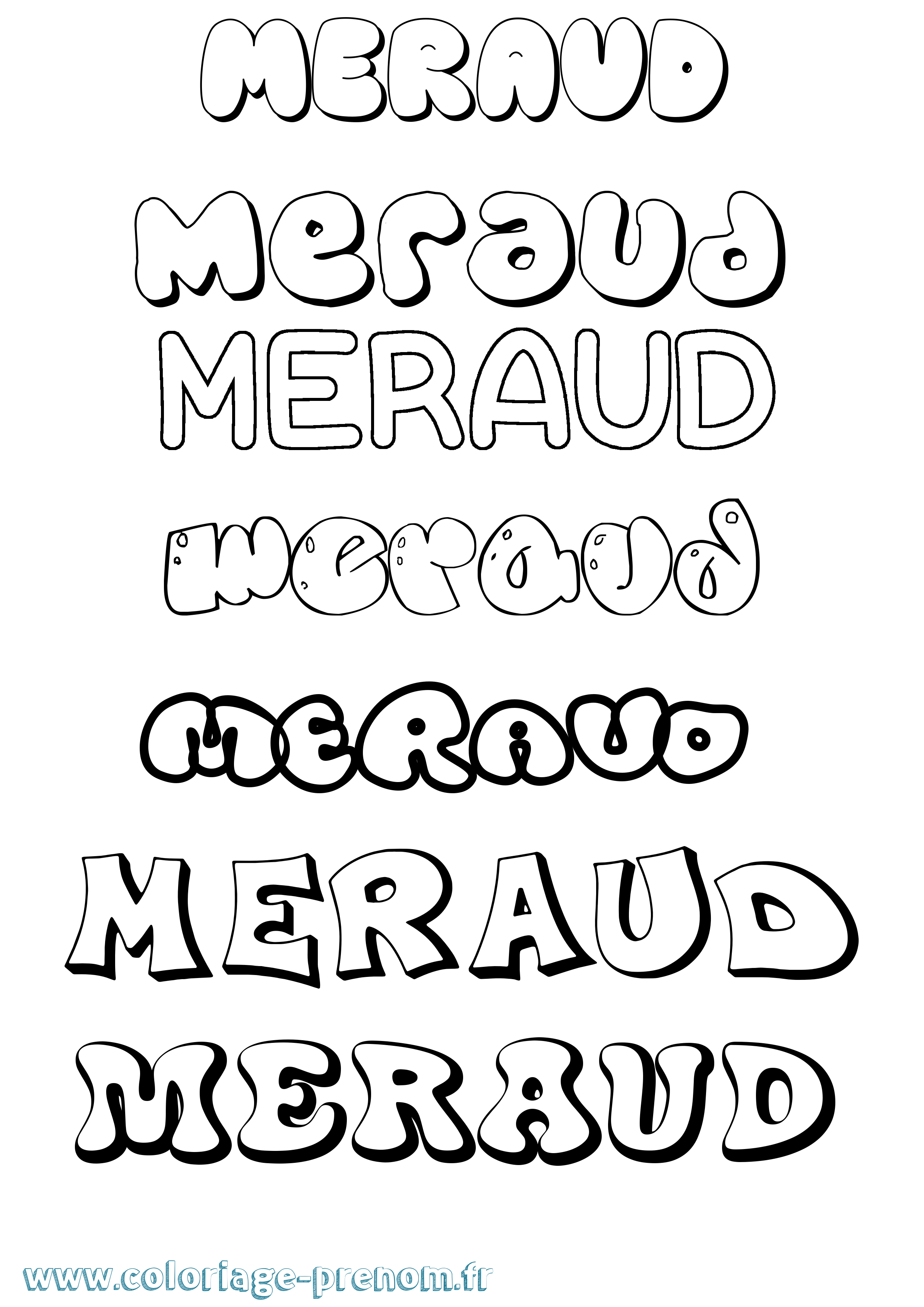 Coloriage Meraud Bubble Coloriage prénom Meraud Bubble