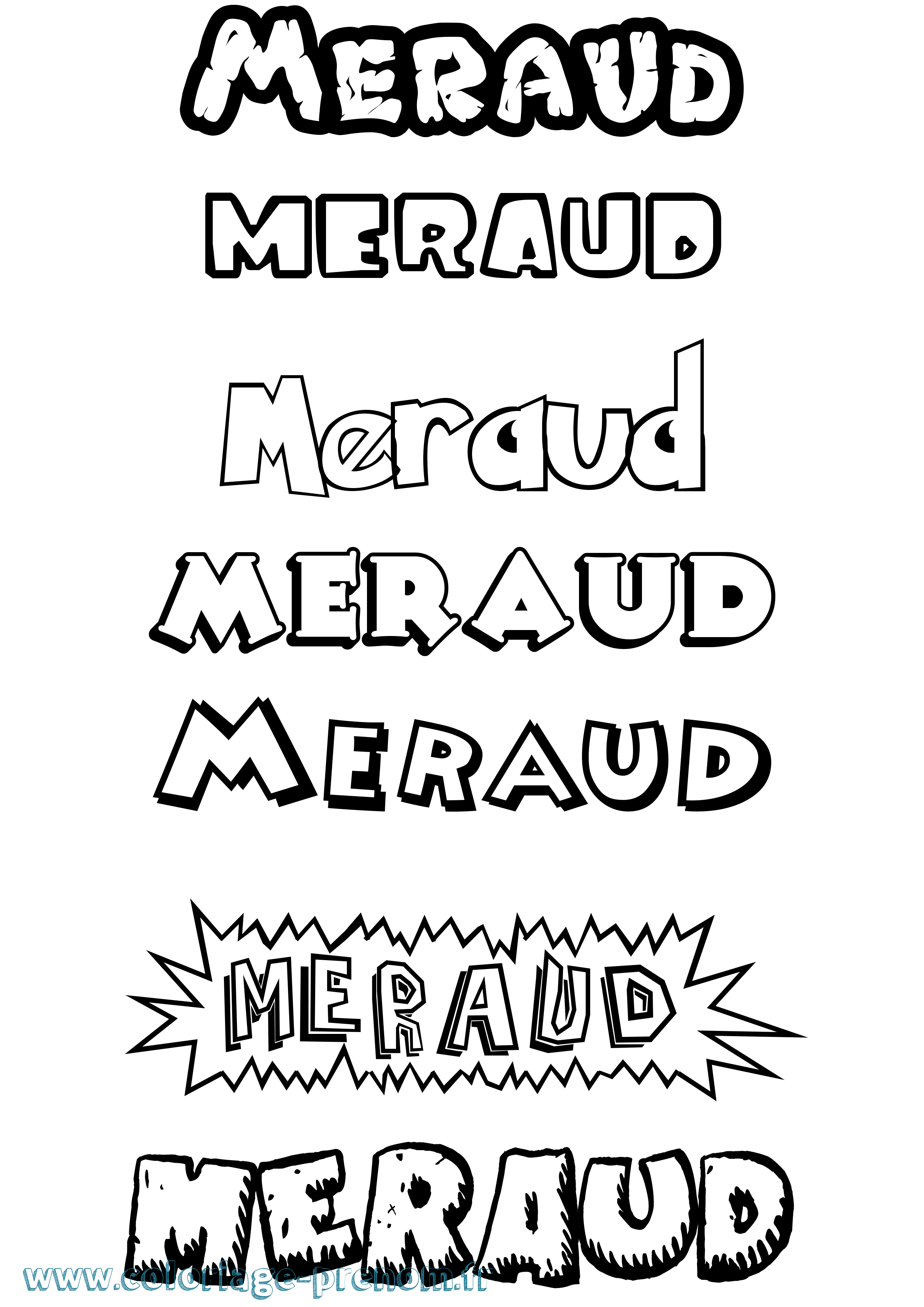 Coloriage Meraud Dessin Animé Coloriage prénom Meraud Dessin Animé