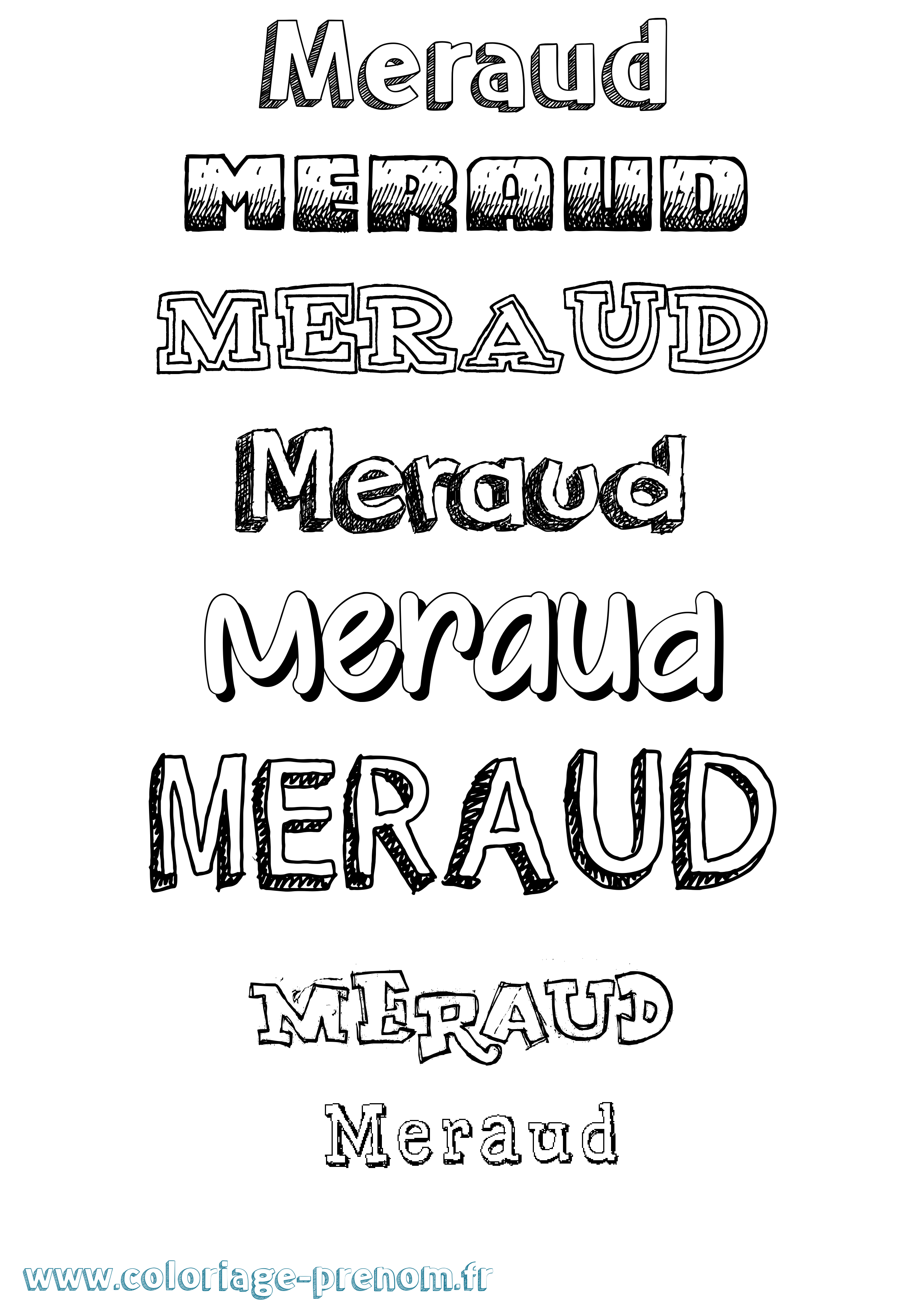 Coloriage Meraud Dessiné Coloriage prénom Meraud Dessiné