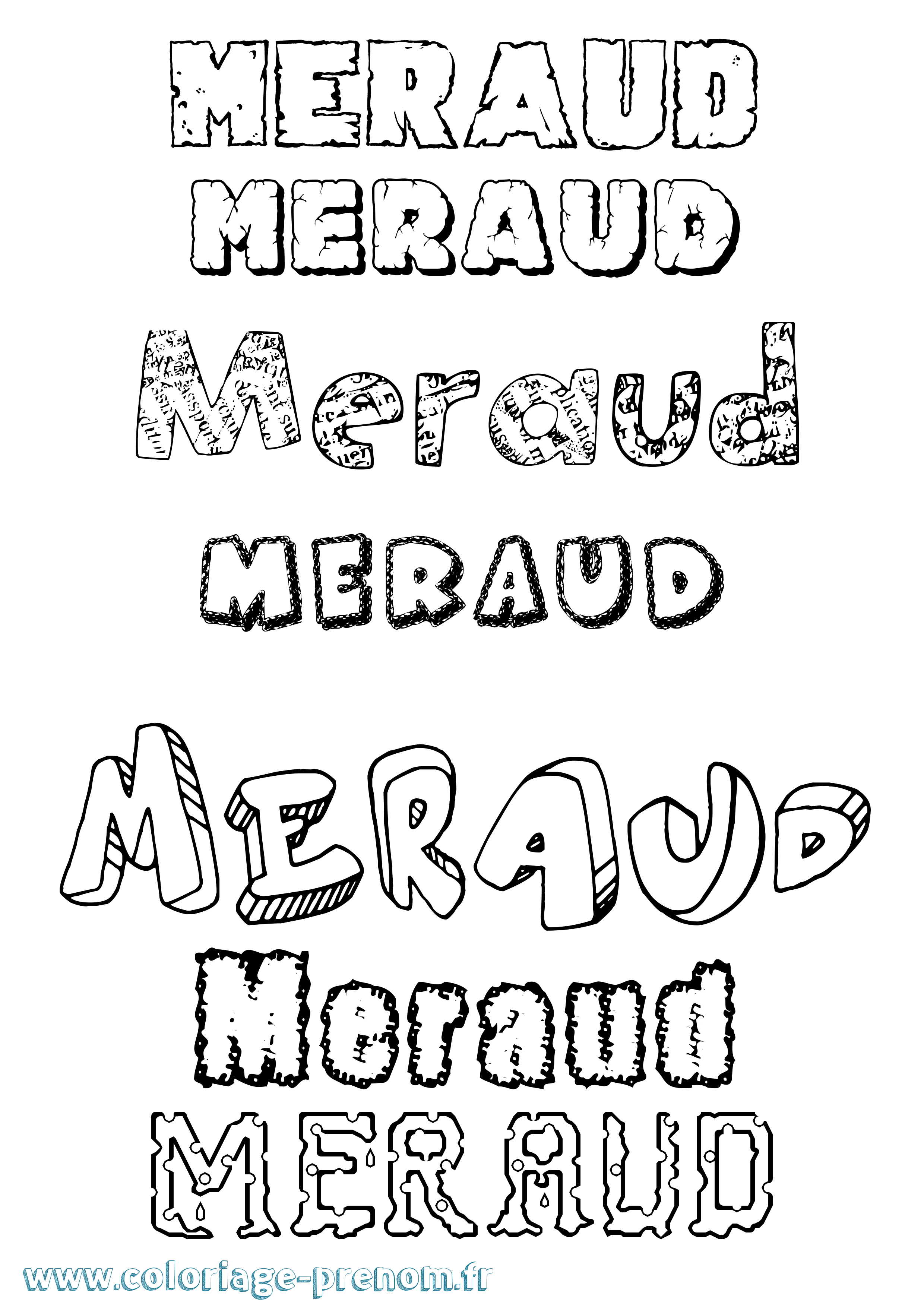 Coloriage Meraud Destructuré Coloriage prénom Meraud Destructuré