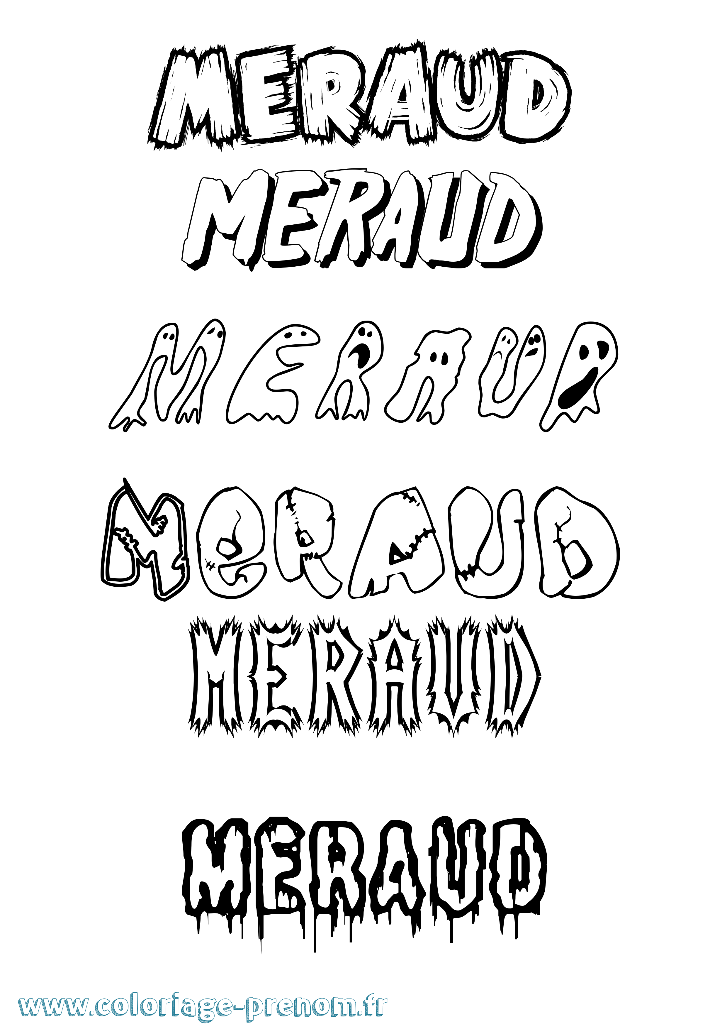 Coloriage Meraud Frisson Coloriage prénom Meraud Frisson