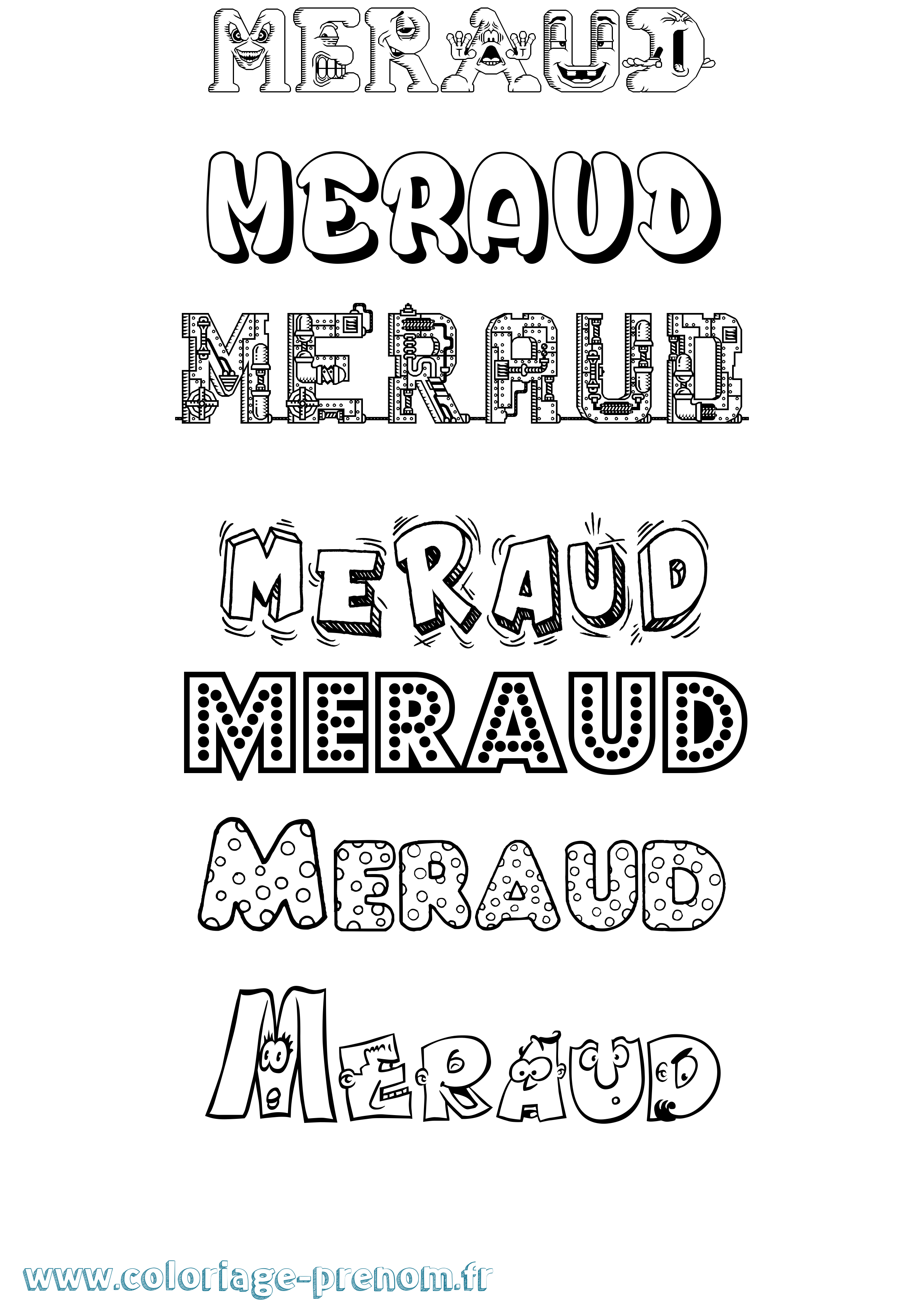 Coloriage Meraud Fun Coloriage prénom Meraud Fun