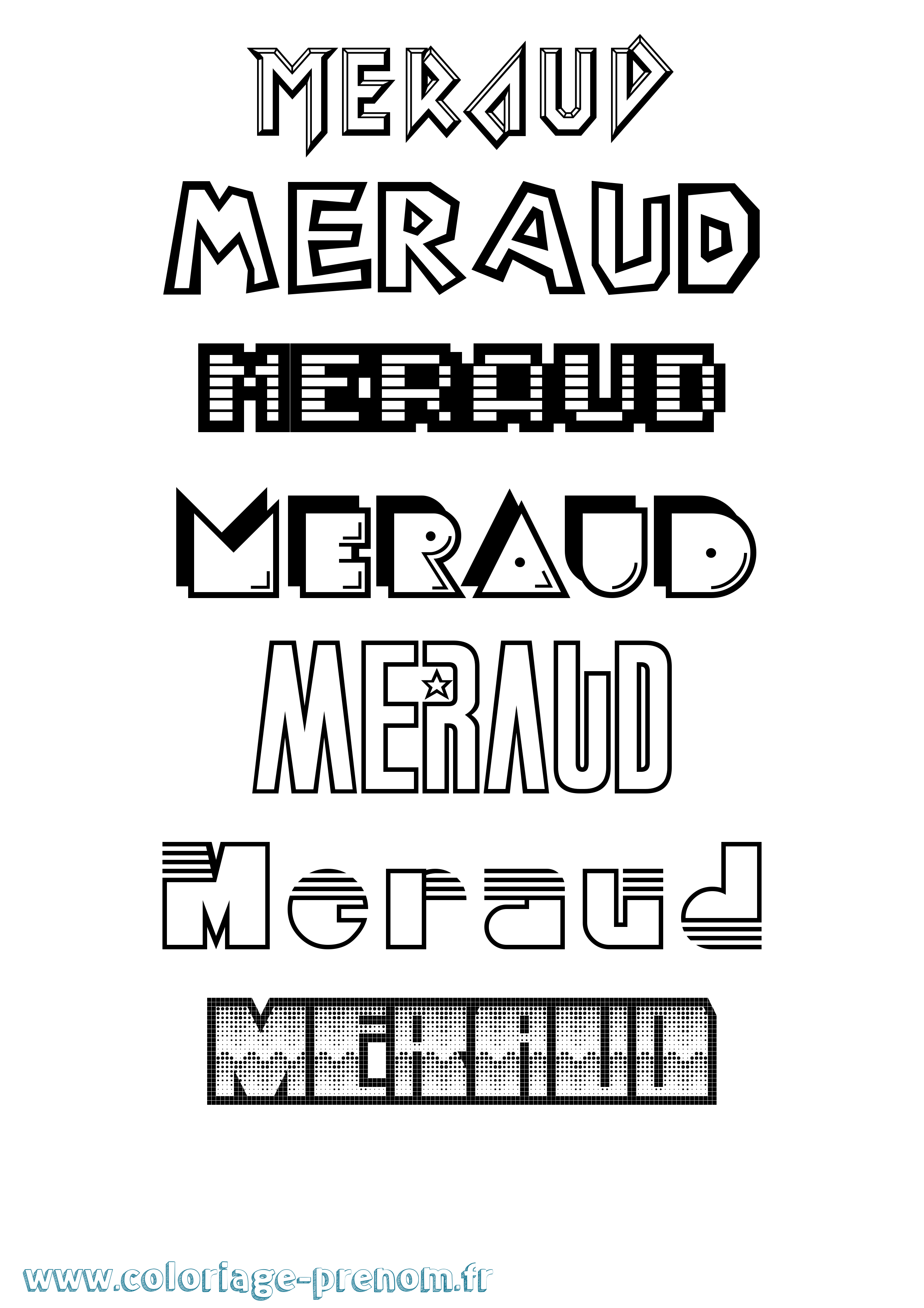 Coloriage Meraud Jeux Vidéos Coloriage prénom Meraud Jeux Vidéos