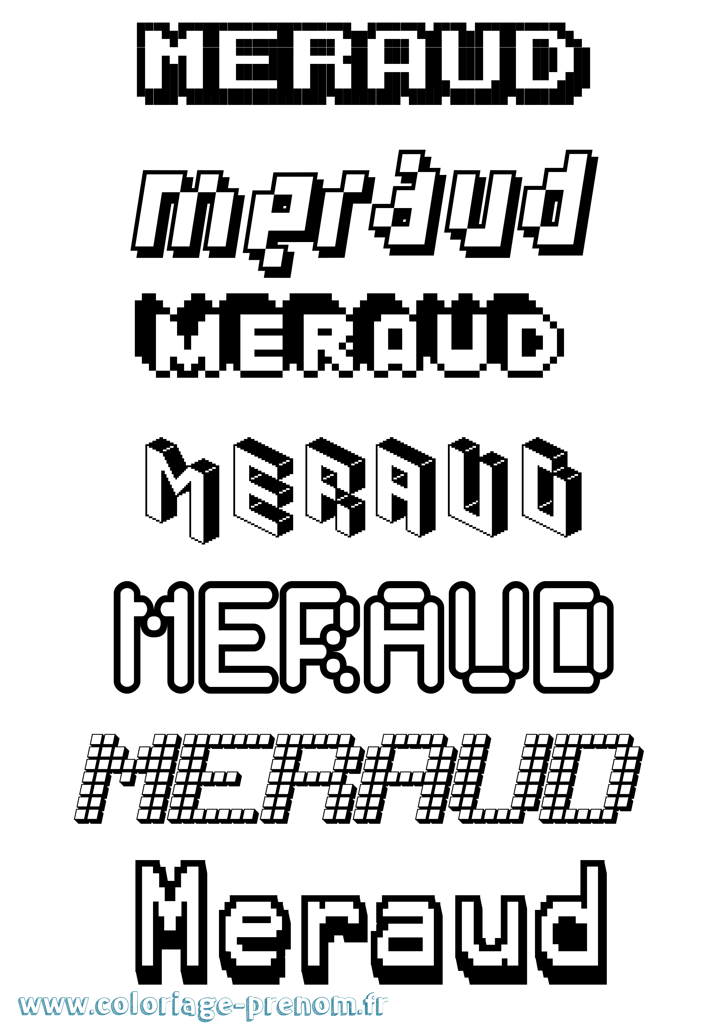Coloriage Meraud Pixel Coloriage prénom Meraud Pixel