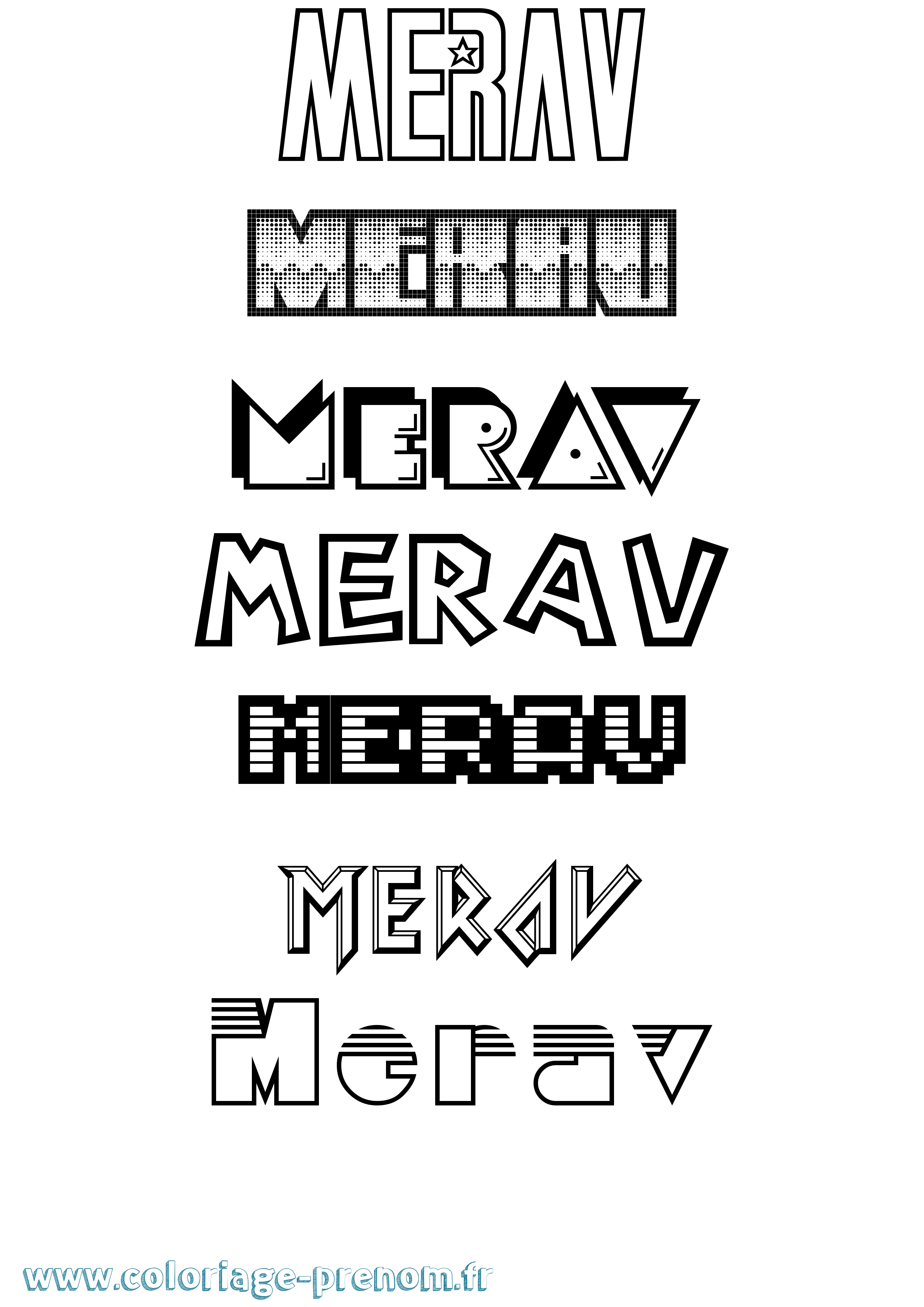 Coloriage Merav Jeux Vidéos Coloriage prénom Merav Jeux Vidéos