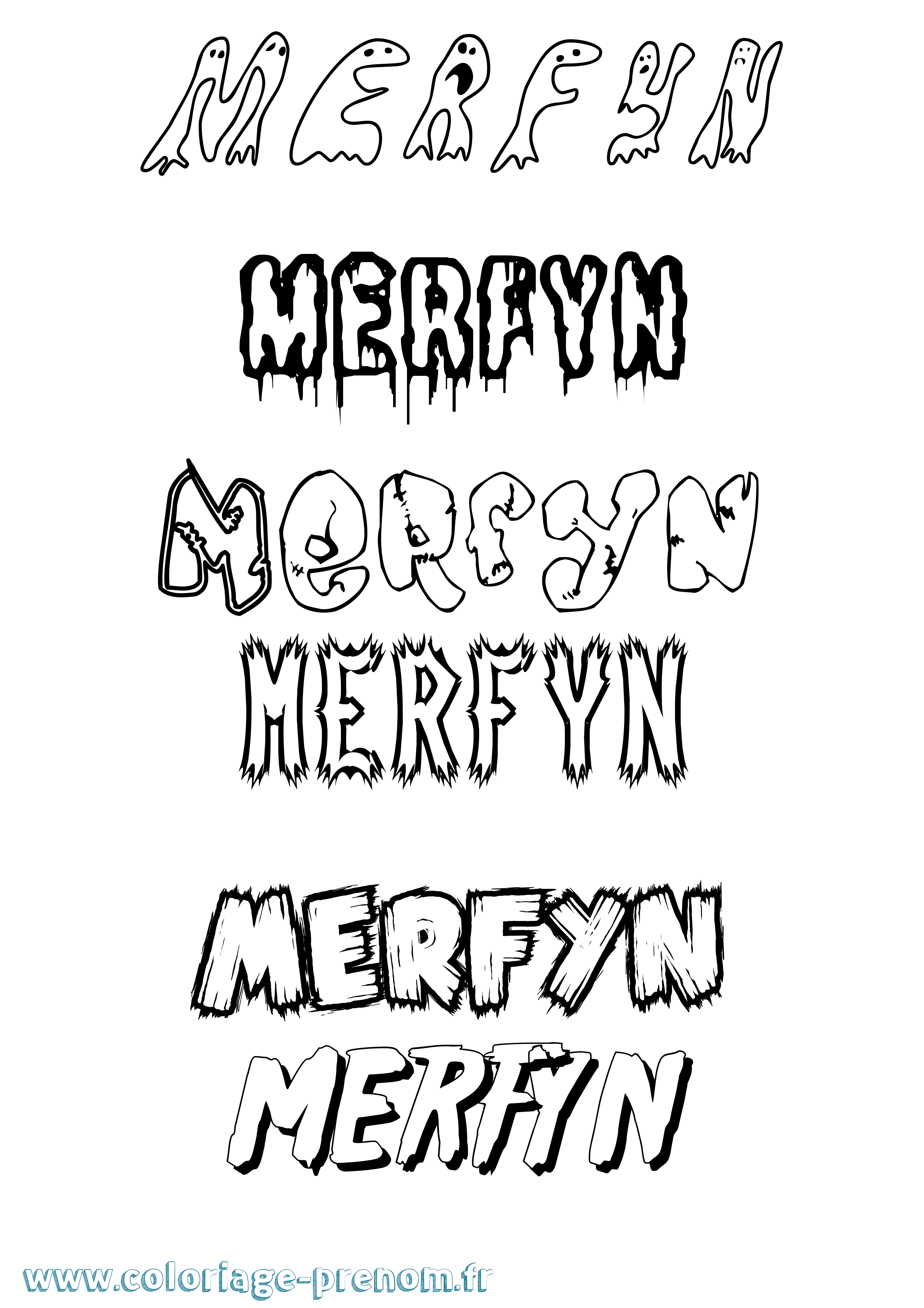 Coloriage Merfyn Frisson Coloriage prénom Merfyn Frisson