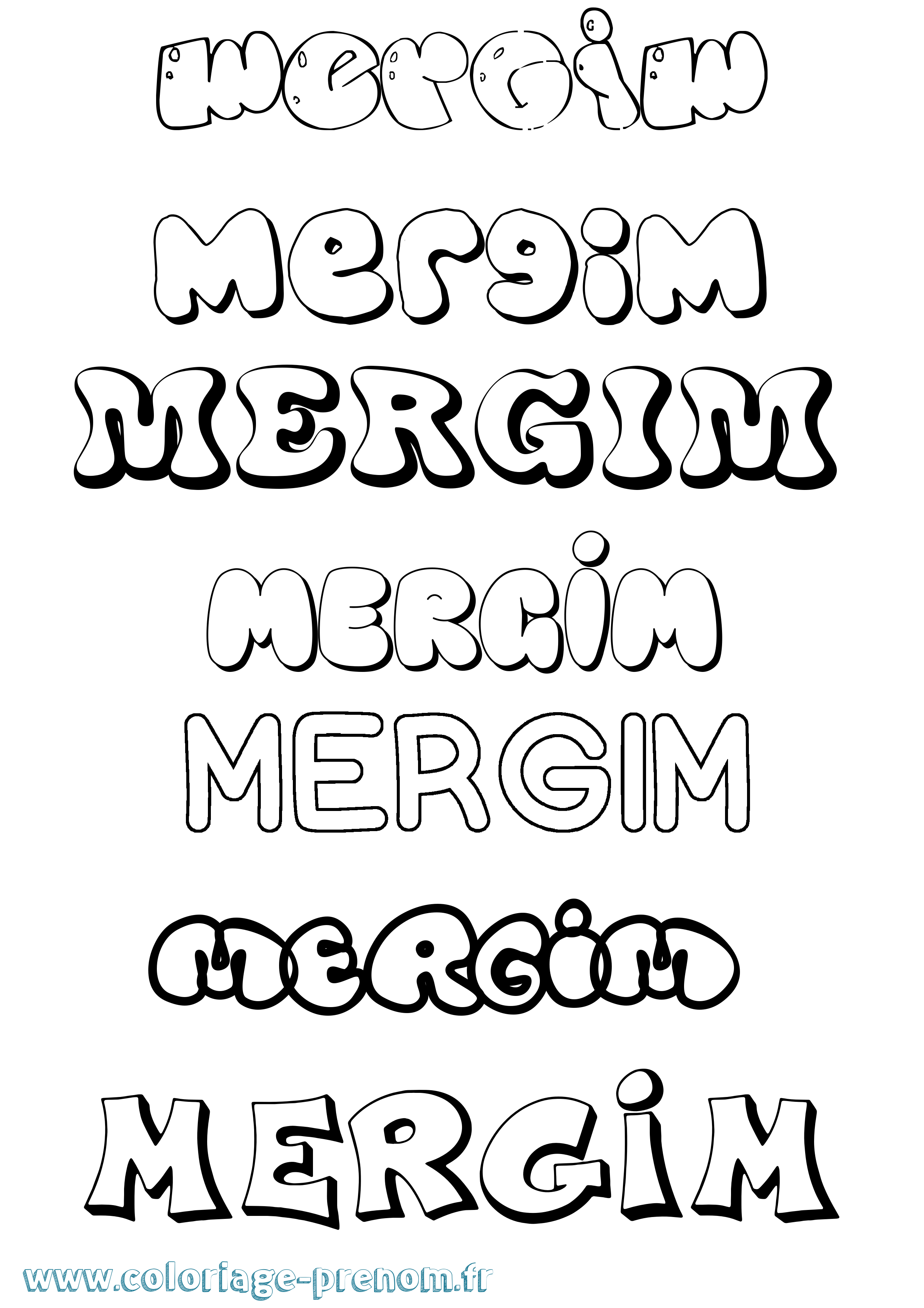 Coloriage Mergim Bubble Coloriage prénom Mergim Bubble