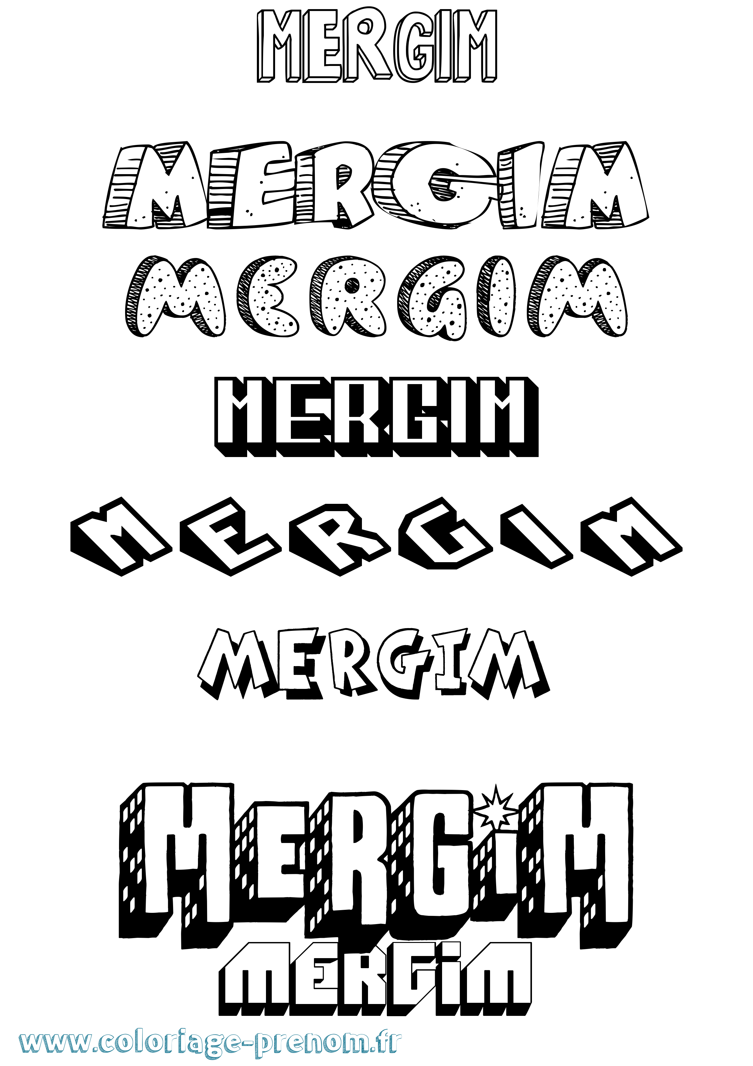 Coloriage Mergim Effet 3D Coloriage prénom Mergim Effet 3D