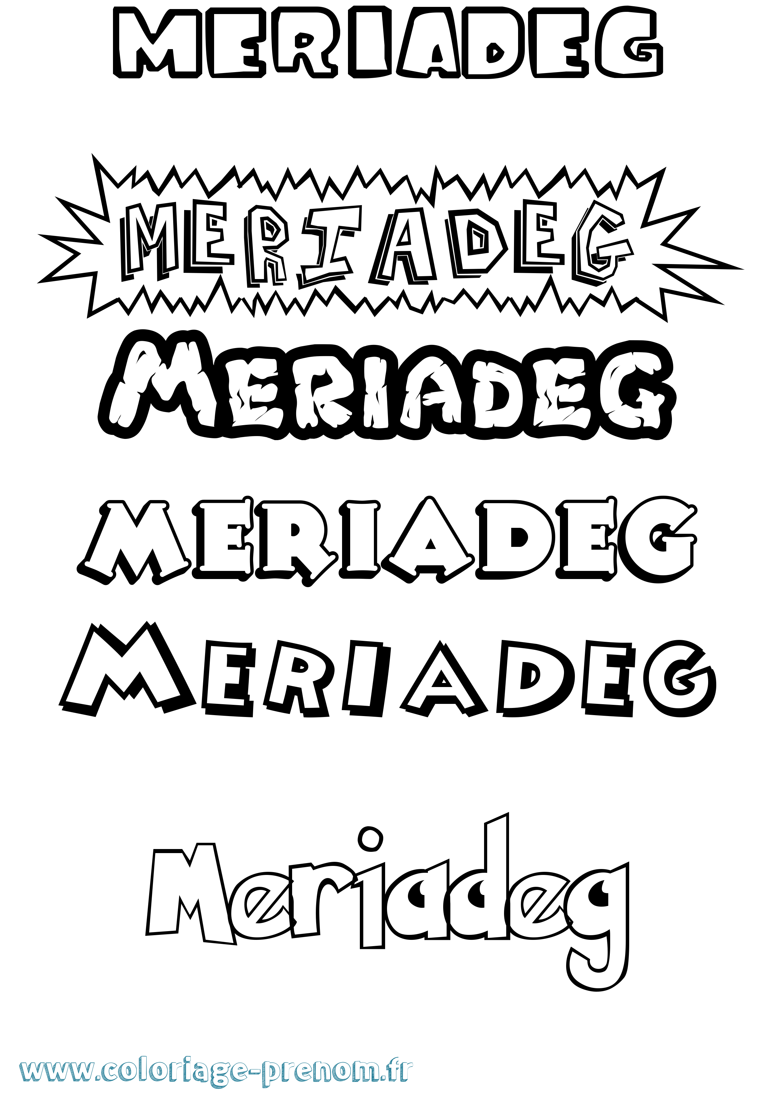Coloriage Meriadeg Dessin Animé Coloriage prénom Meriadeg Dessin Animé