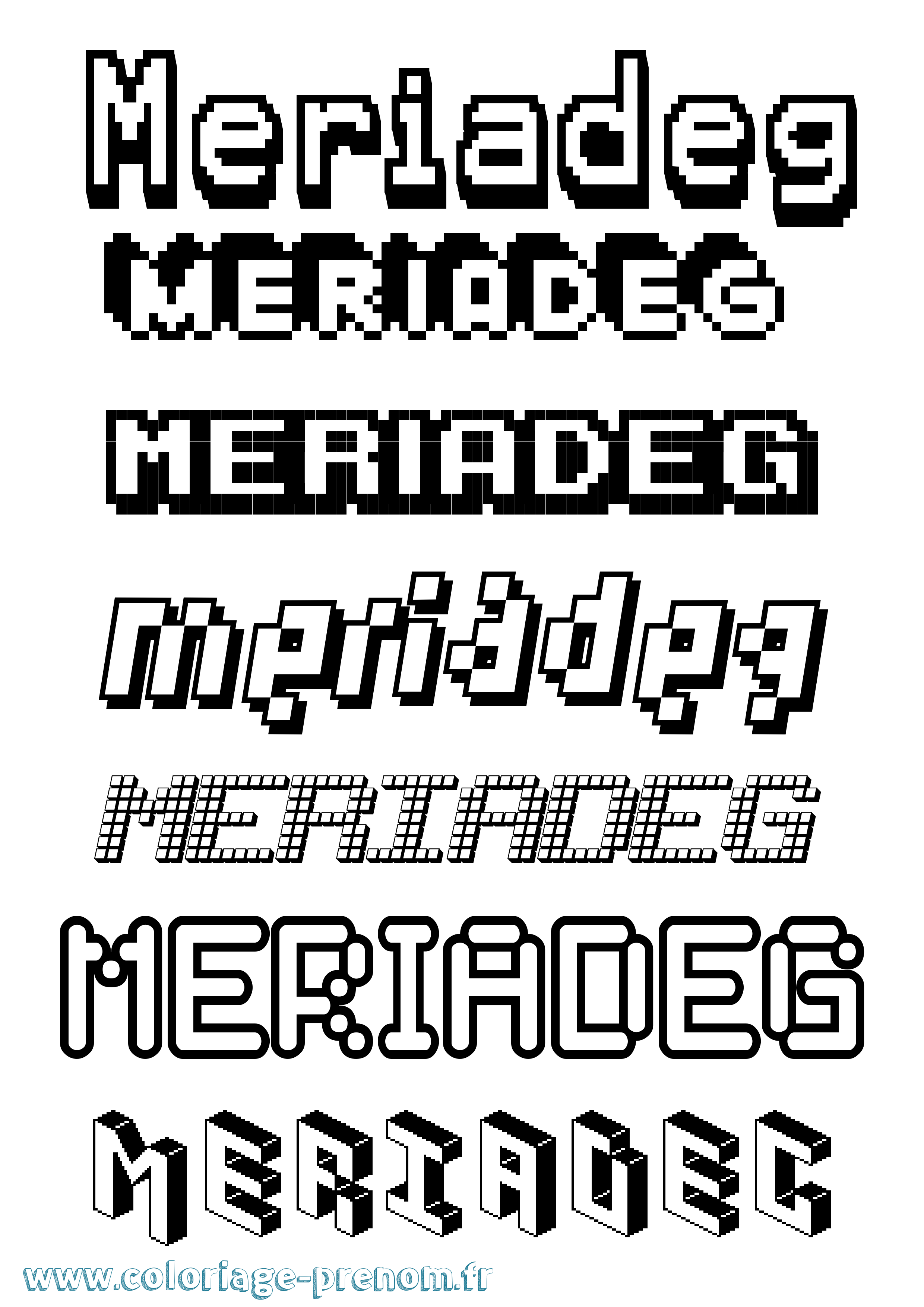 Coloriage Meriadeg Pixel Coloriage prénom Meriadeg Pixel