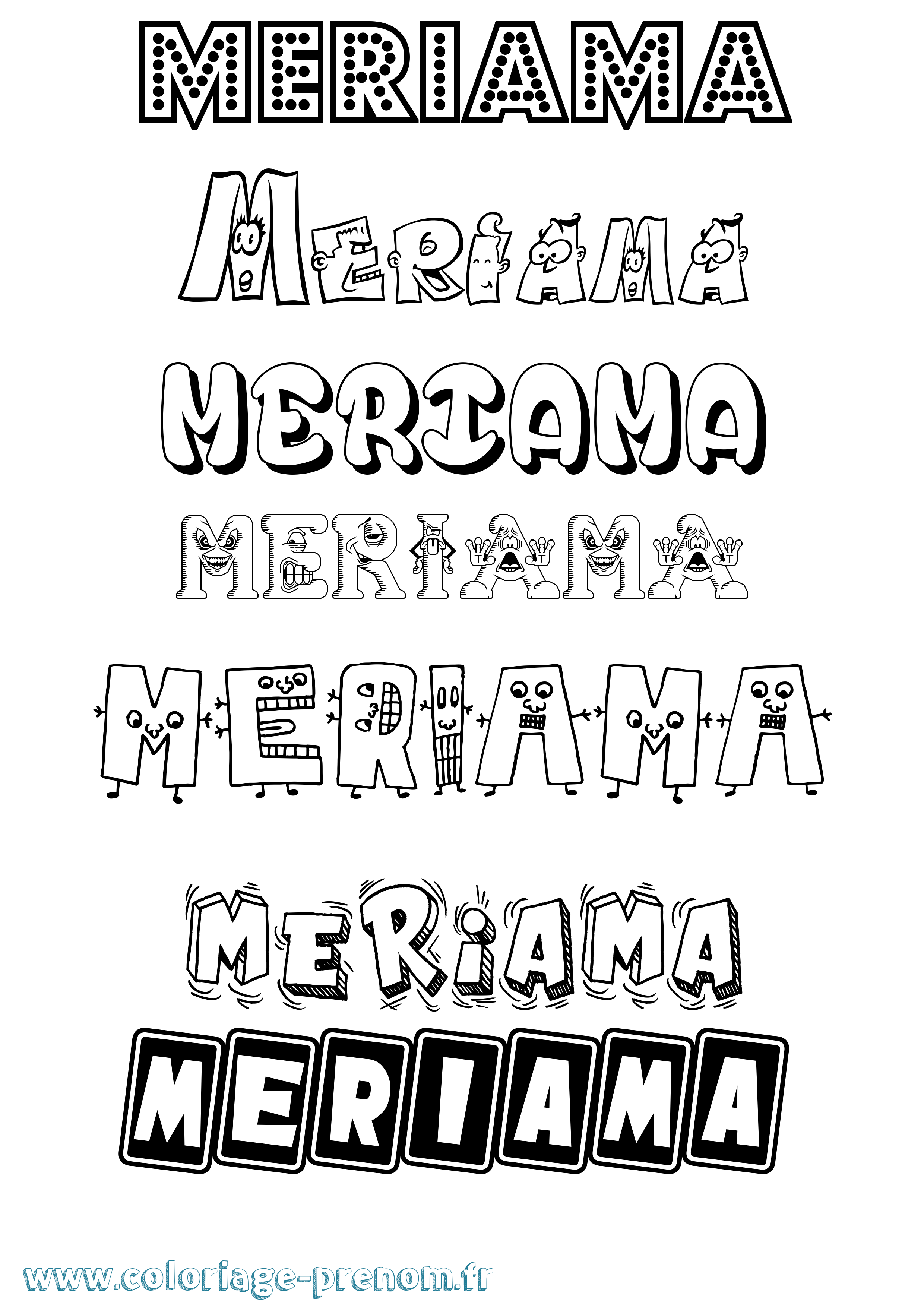 Coloriage Meriama Fun Coloriage prénom Meriama Fun