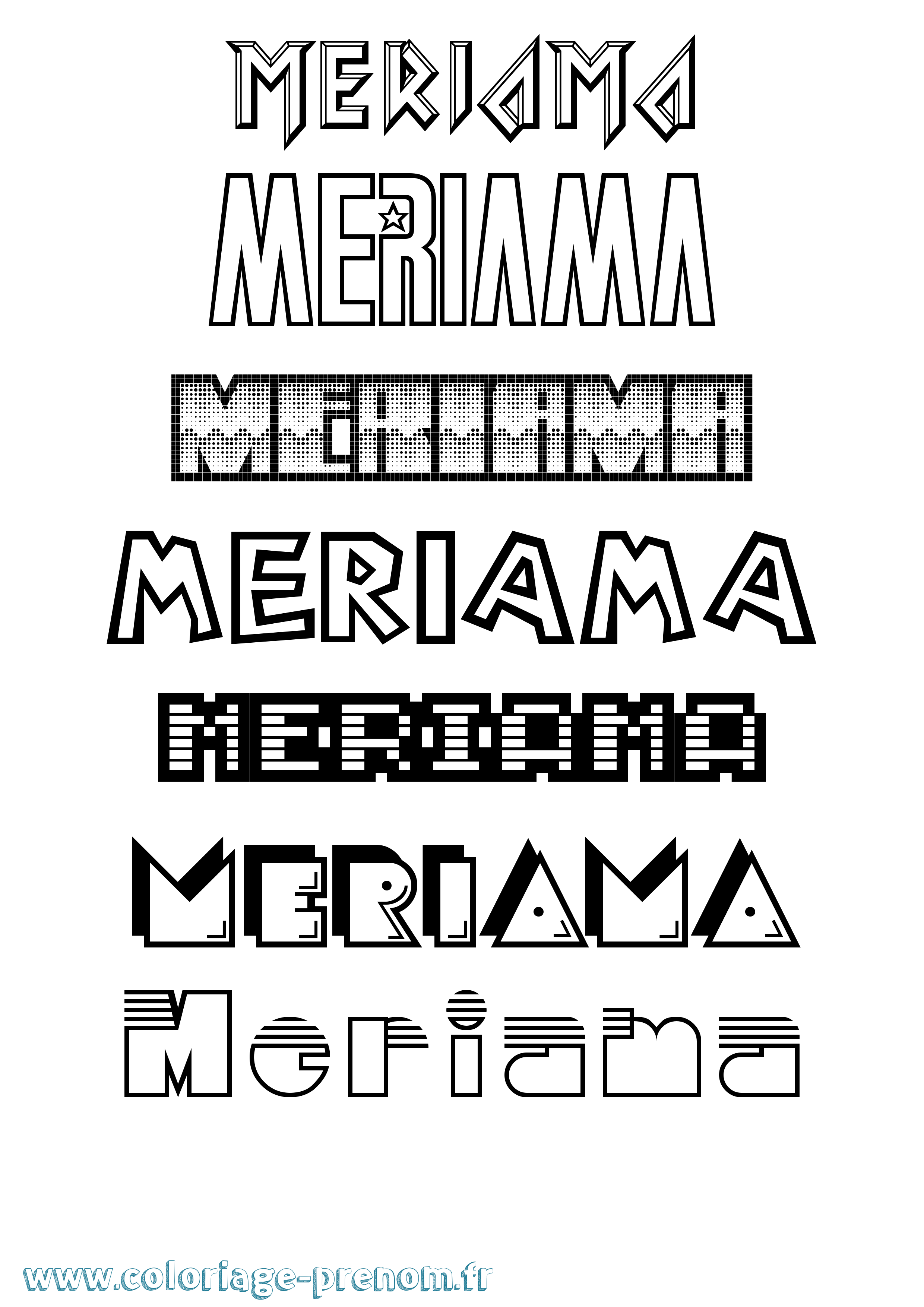 Coloriage Meriama Jeux Vidéos Coloriage prénom Meriama Jeux Vidéos