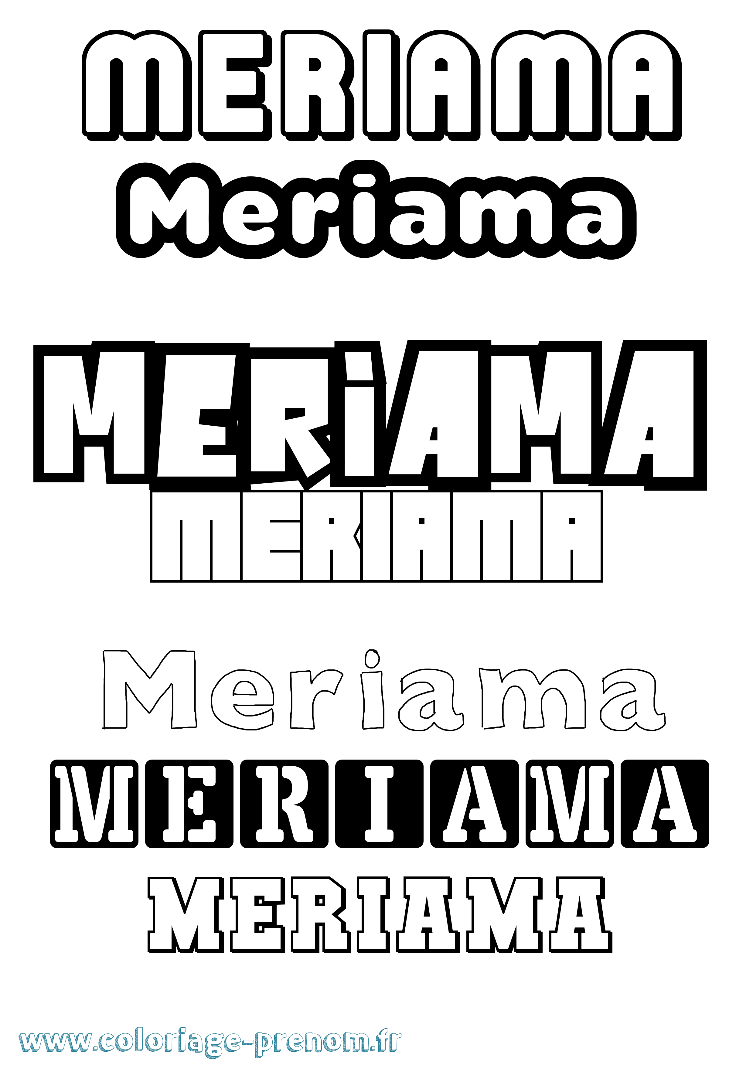 Coloriage Meriama Simple Coloriage prénom Meriama Simple
