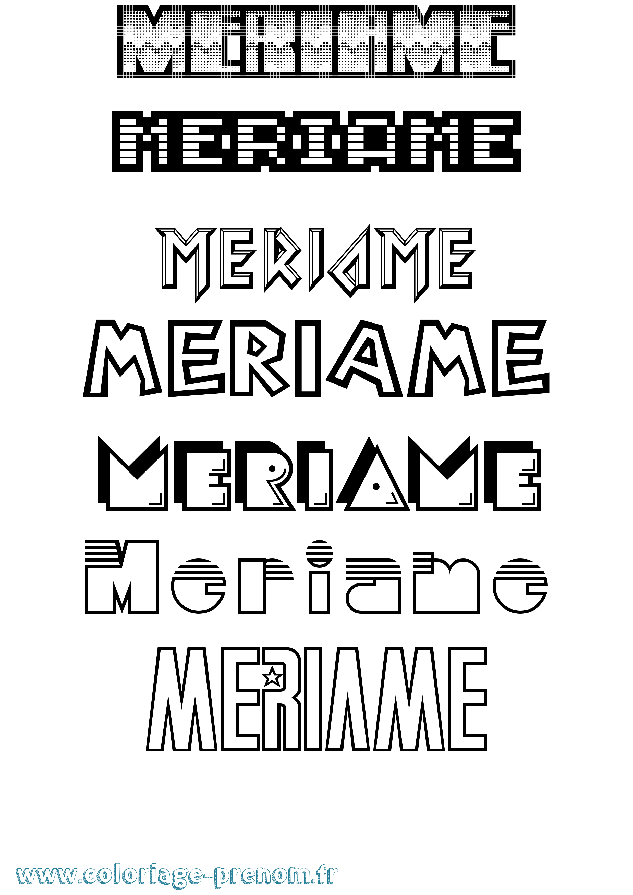 Coloriage Meriame Jeux Vidéos Coloriage prénom Meriame Jeux Vidéos