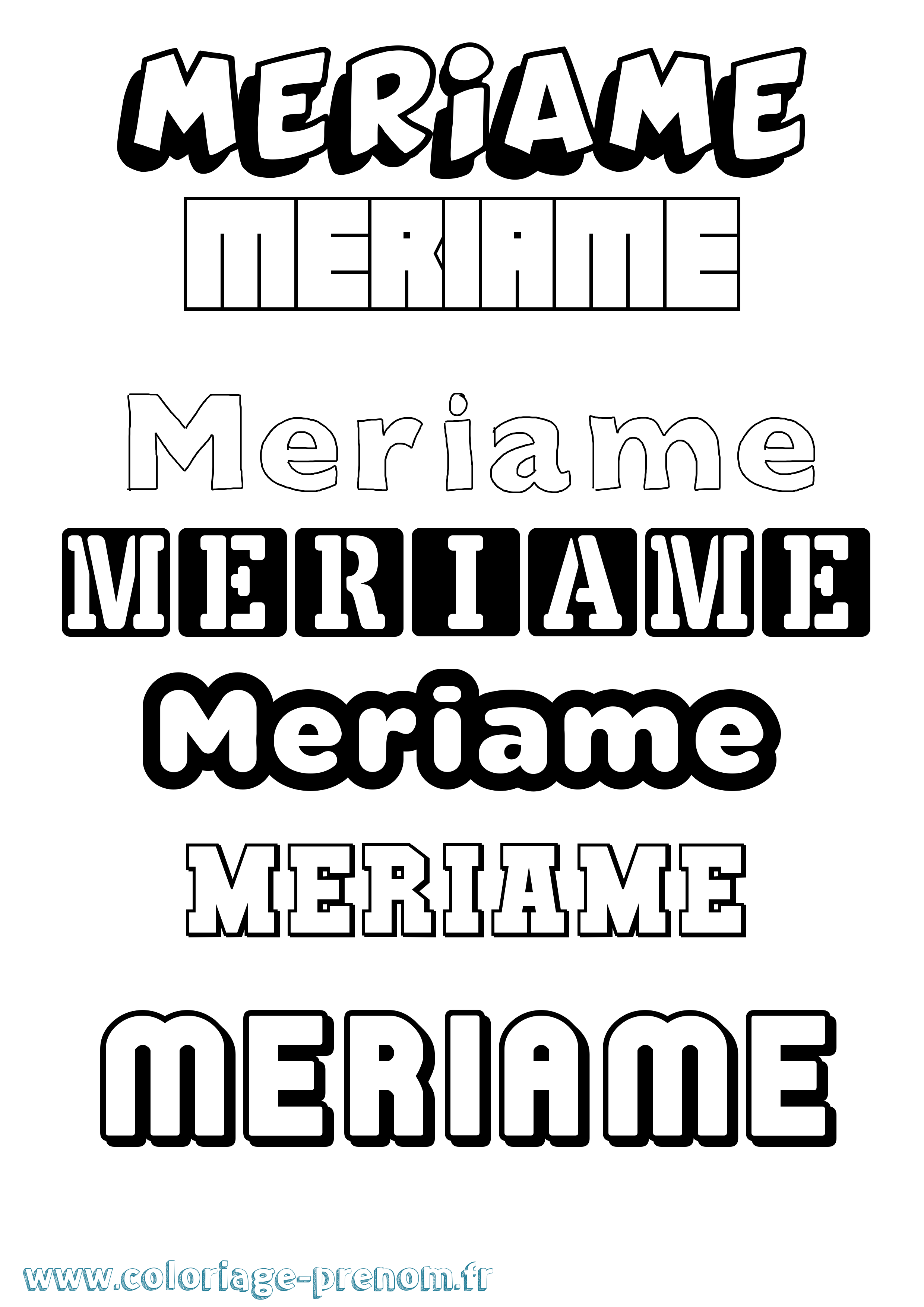 Coloriage Meriame Simple Coloriage prénom Meriame Simple