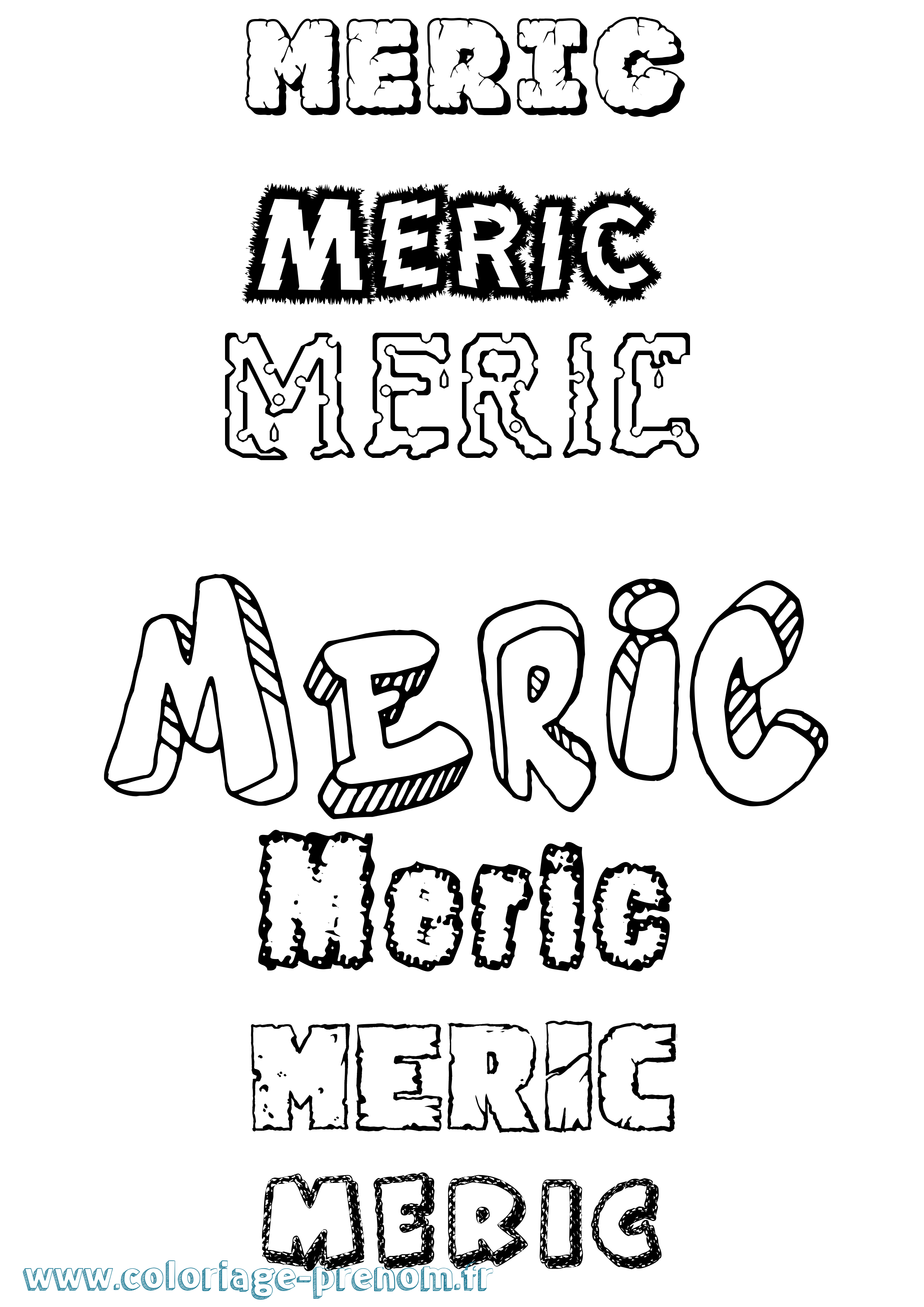 Coloriage Meric Destructuré Coloriage prénom Meric Destructuré