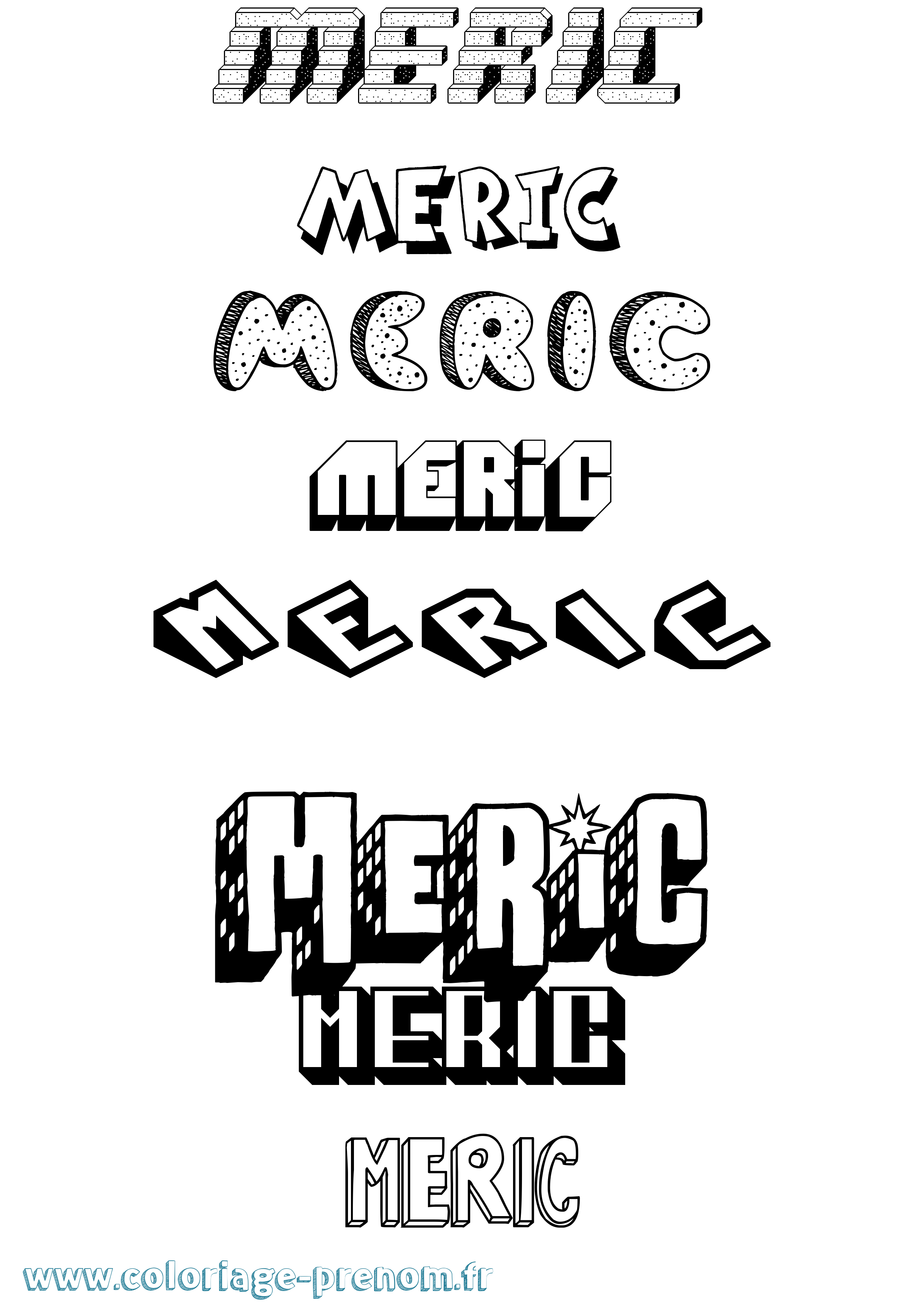 Coloriage Meric Effet 3D Coloriage prénom Meric Effet 3D