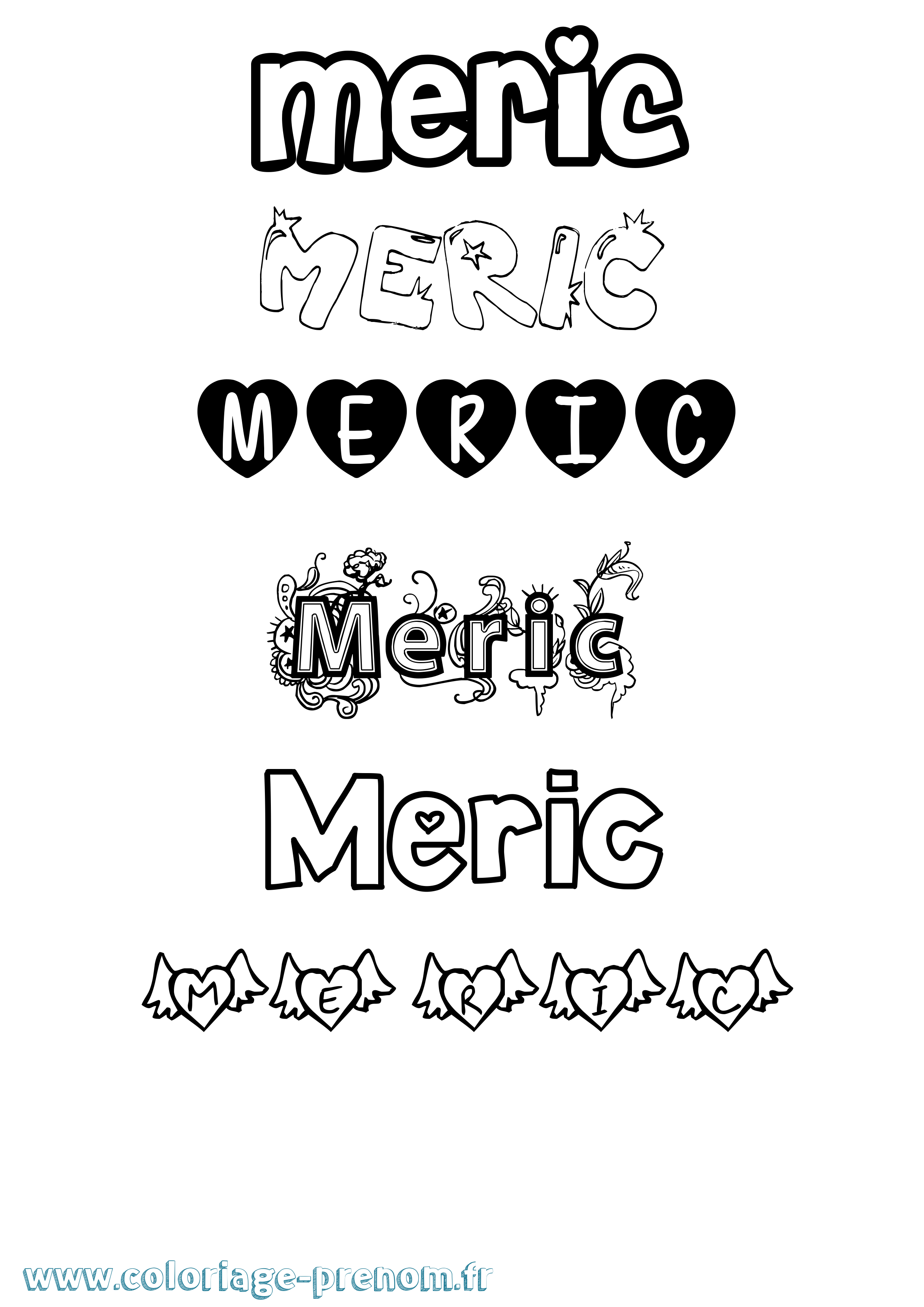 Coloriage Meric Girly Coloriage prénom Meric Girly