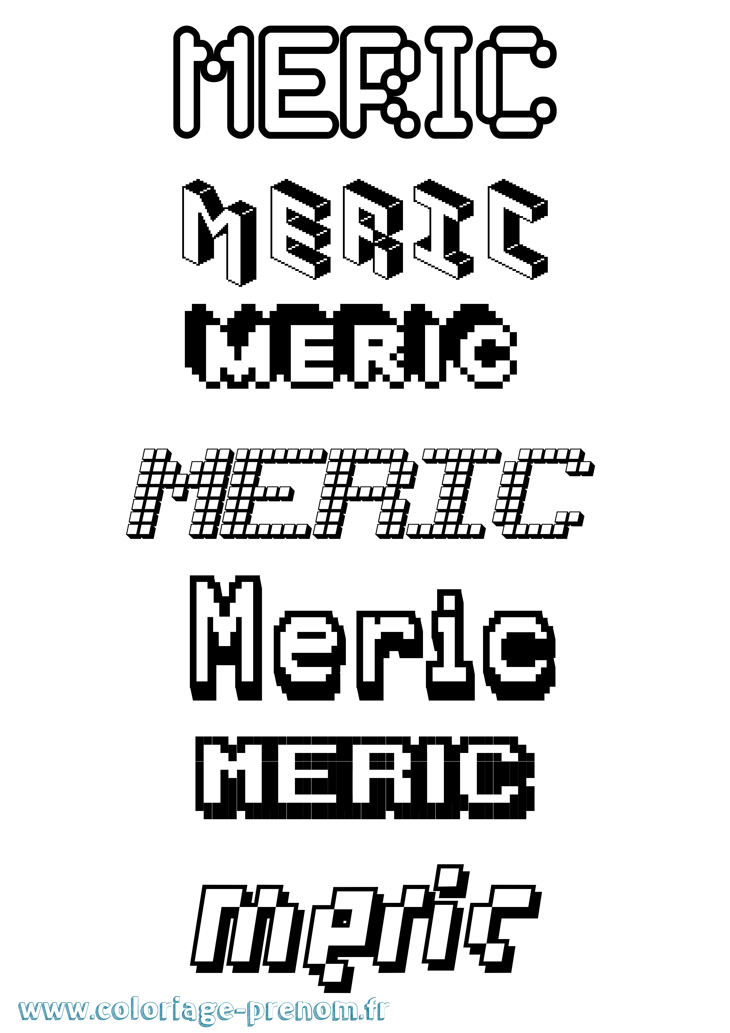 Coloriage Meric Pixel Coloriage prénom Meric Pixel