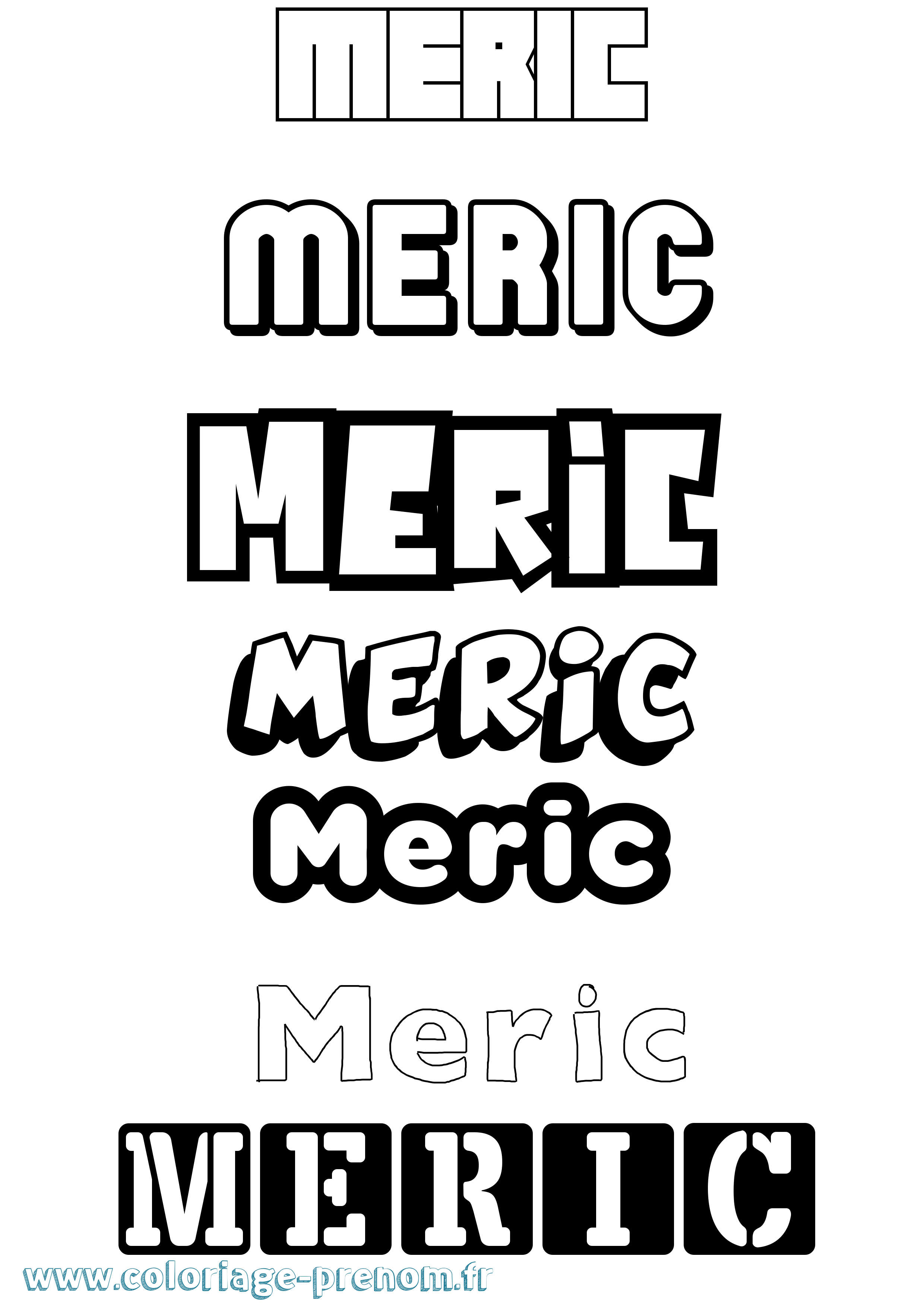 Coloriage Meric Simple Coloriage prénom Meric Simple