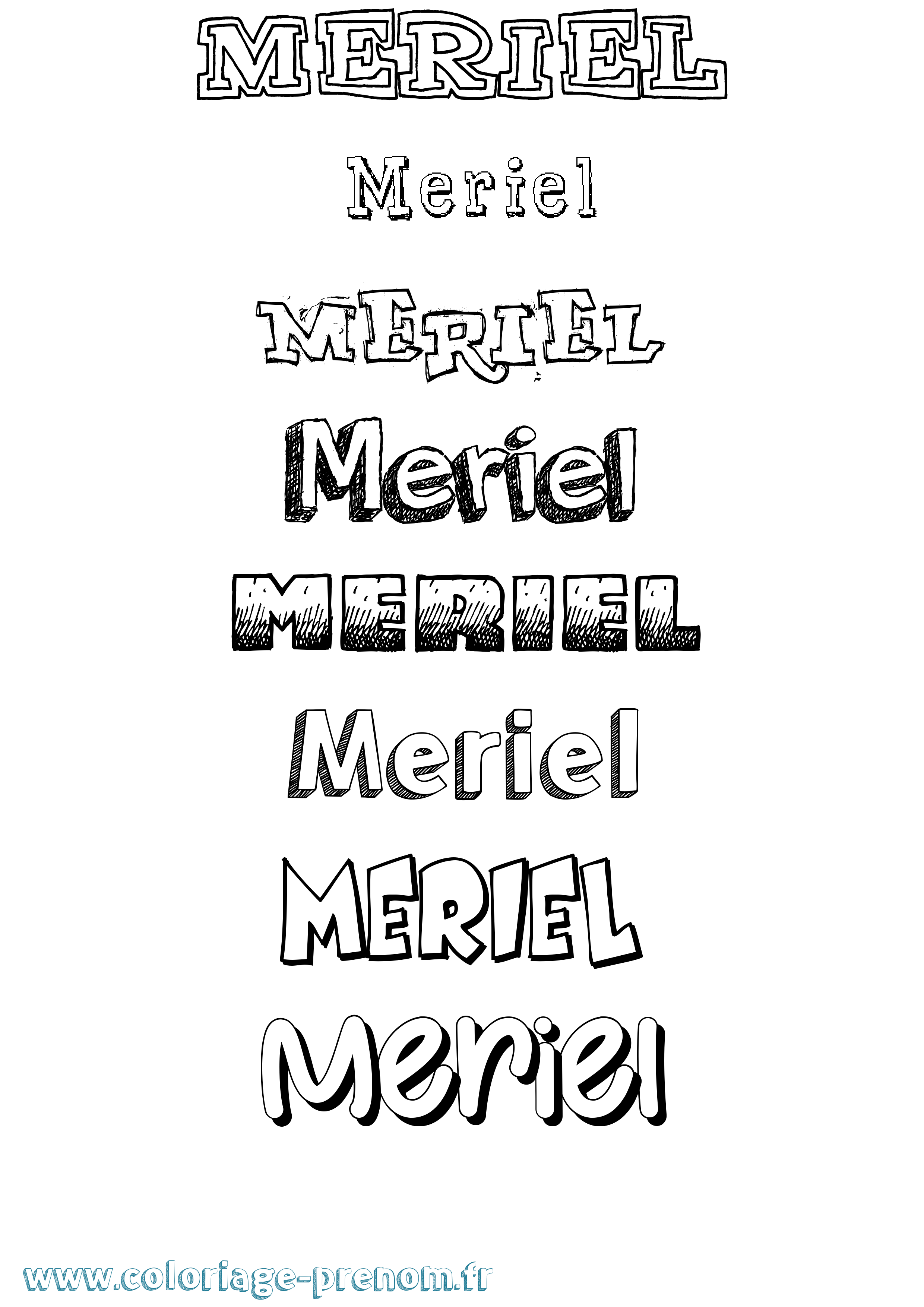 Coloriage Meriel Dessiné Coloriage prénom Meriel Dessiné