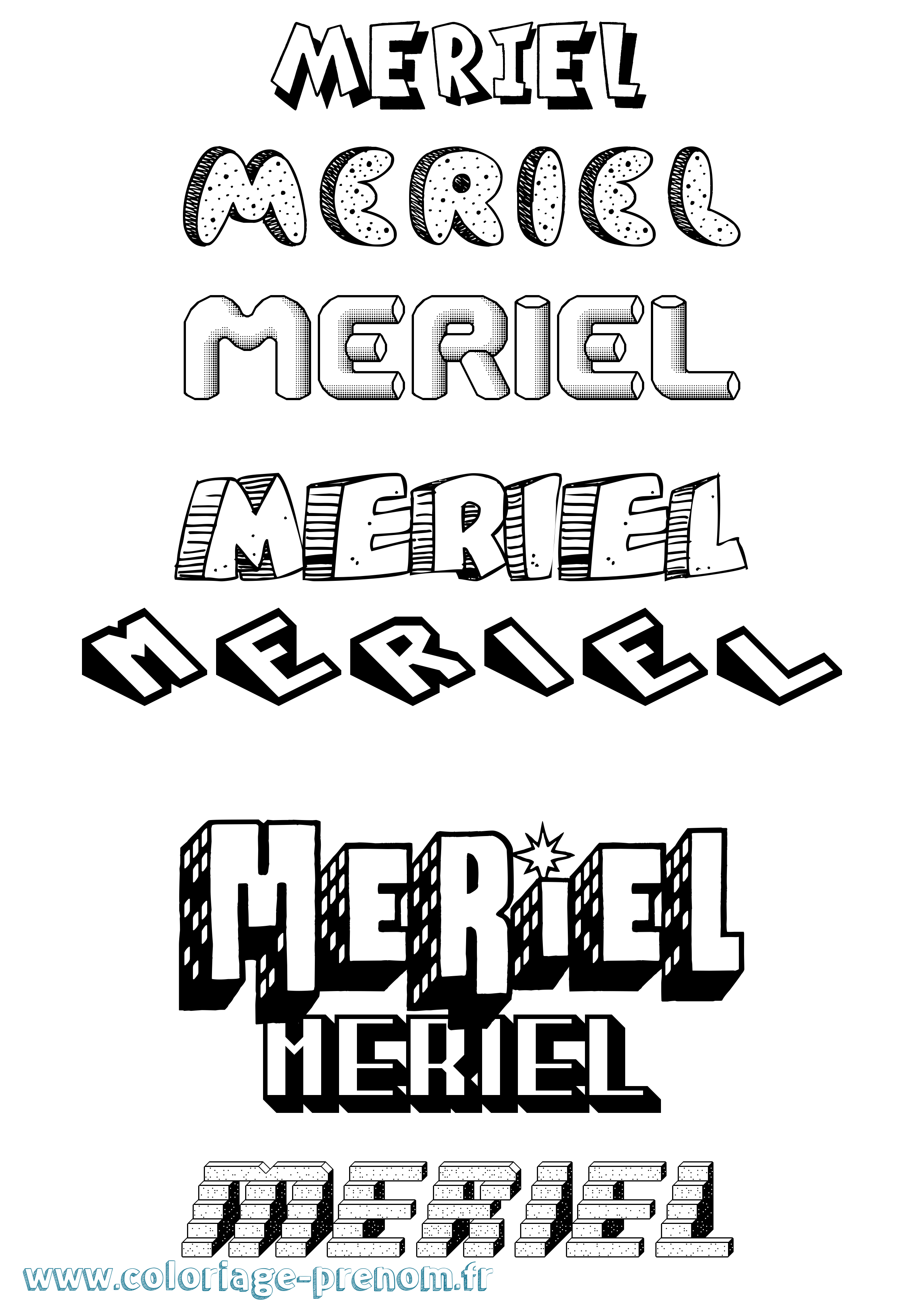 Coloriage Meriel Effet 3D Coloriage prénom Meriel Effet 3D