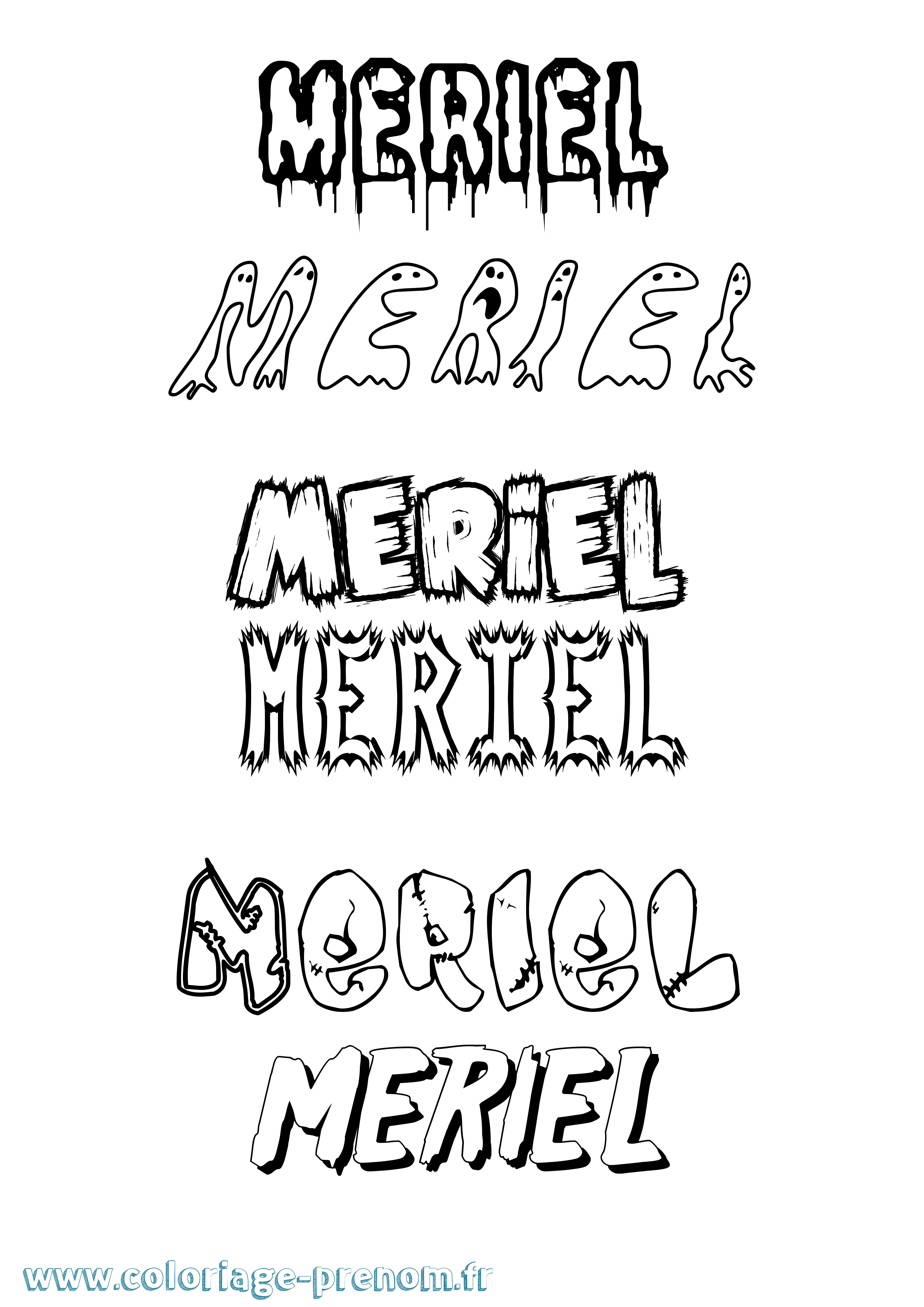 Coloriage Meriel Frisson Coloriage prénom Meriel Frisson