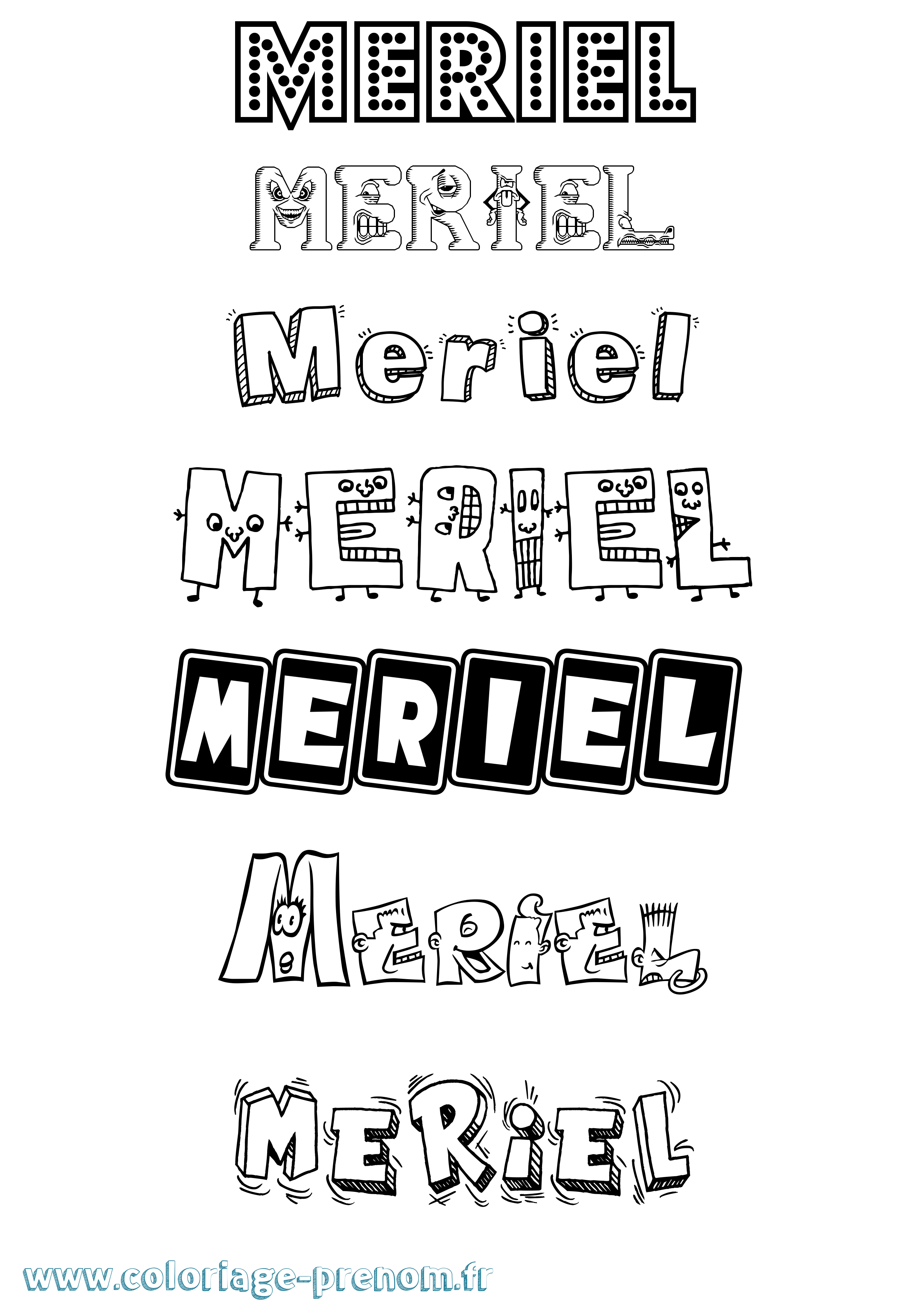 Coloriage Meriel Fun Coloriage prénom Meriel Fun